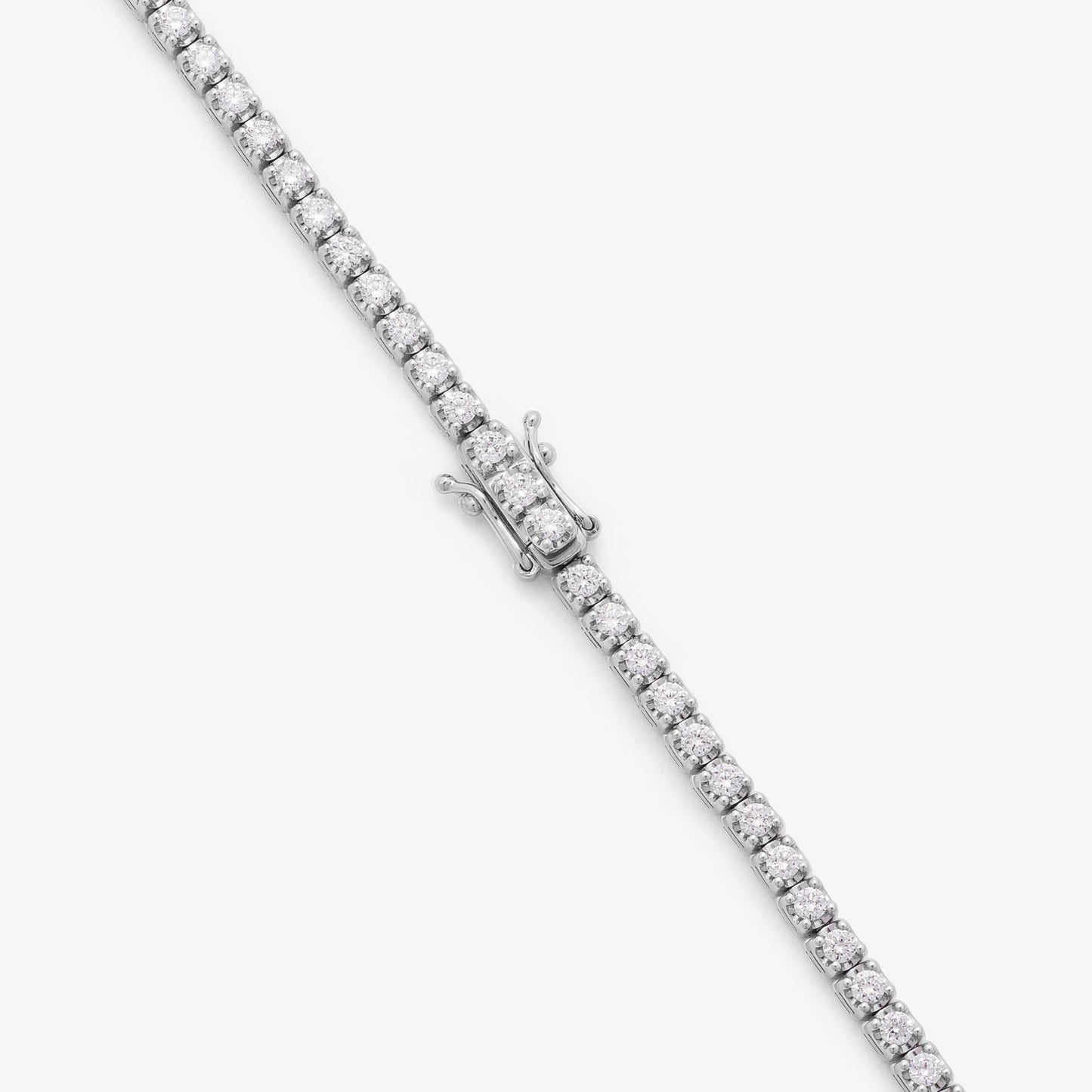 9K White Gold 5.0tdw Lab Diamond Tennis Necklace 45cm