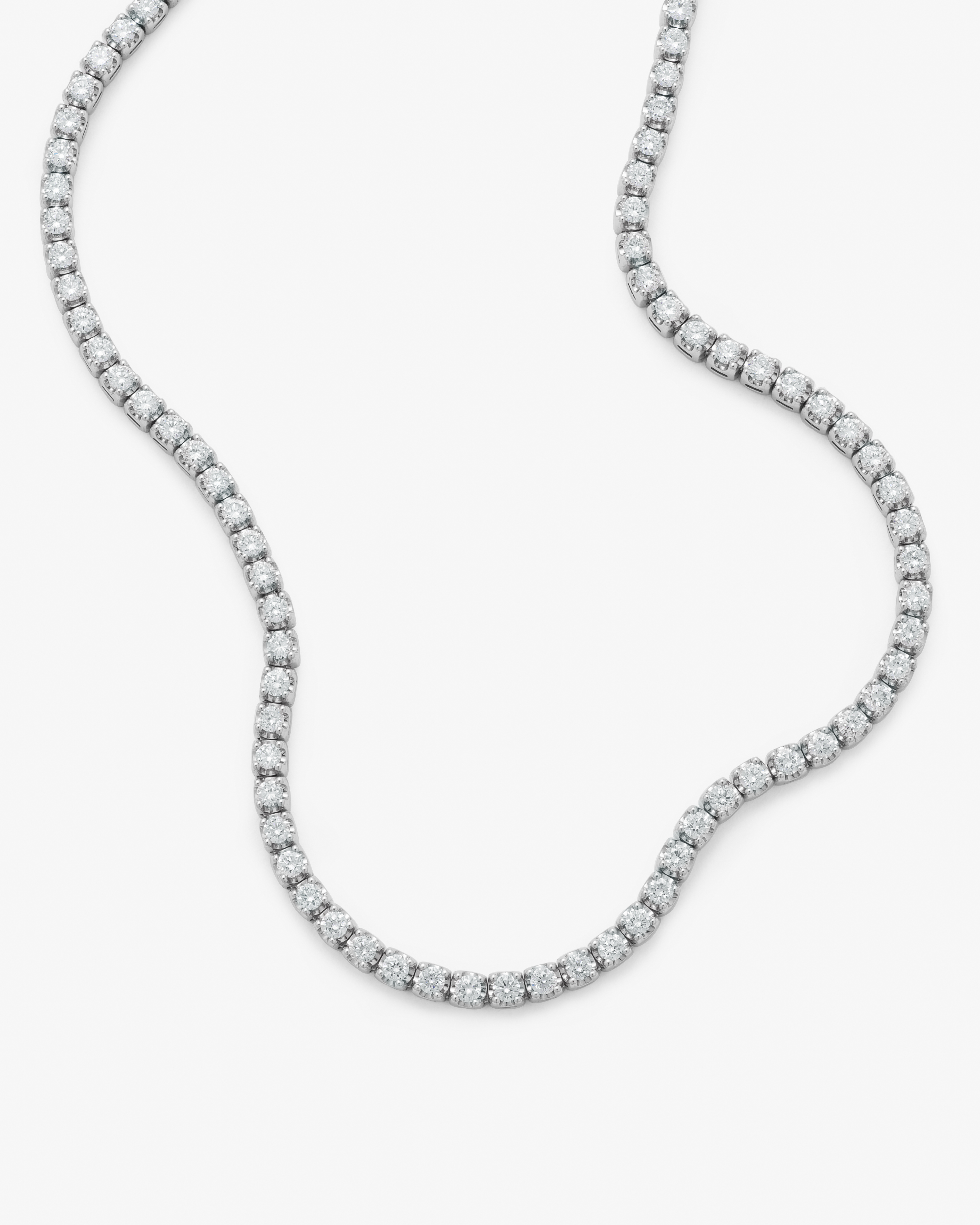 9K White Gold 5.0tdw Lab Diamond Tennis Necklace 42cm