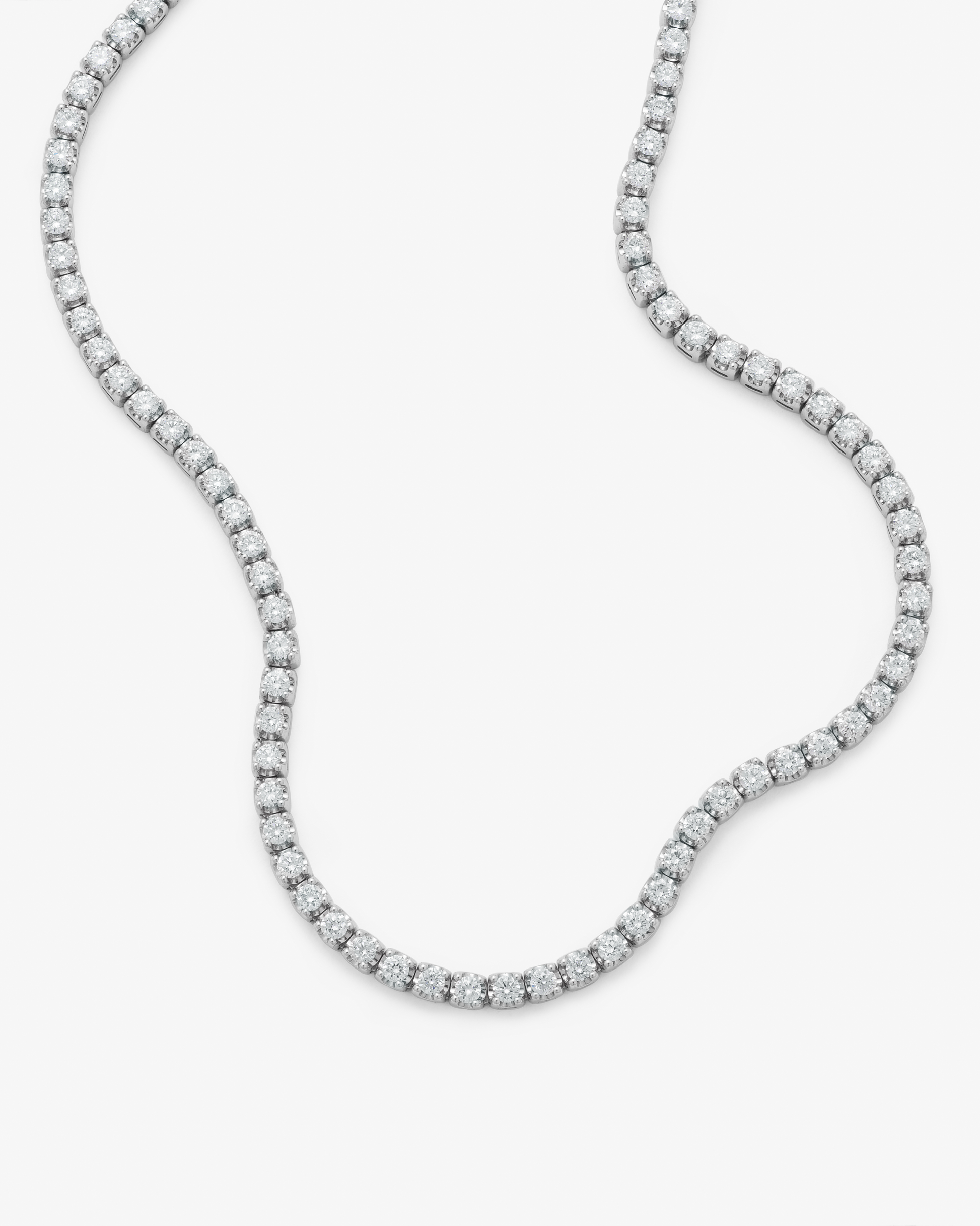 9K White Gold 5.0tdw Lab Diamond Tennis Necklace 42cm