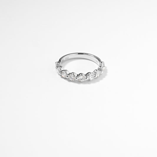 18W round brilliant lab diamond floating set wedder/eternity ring sz O