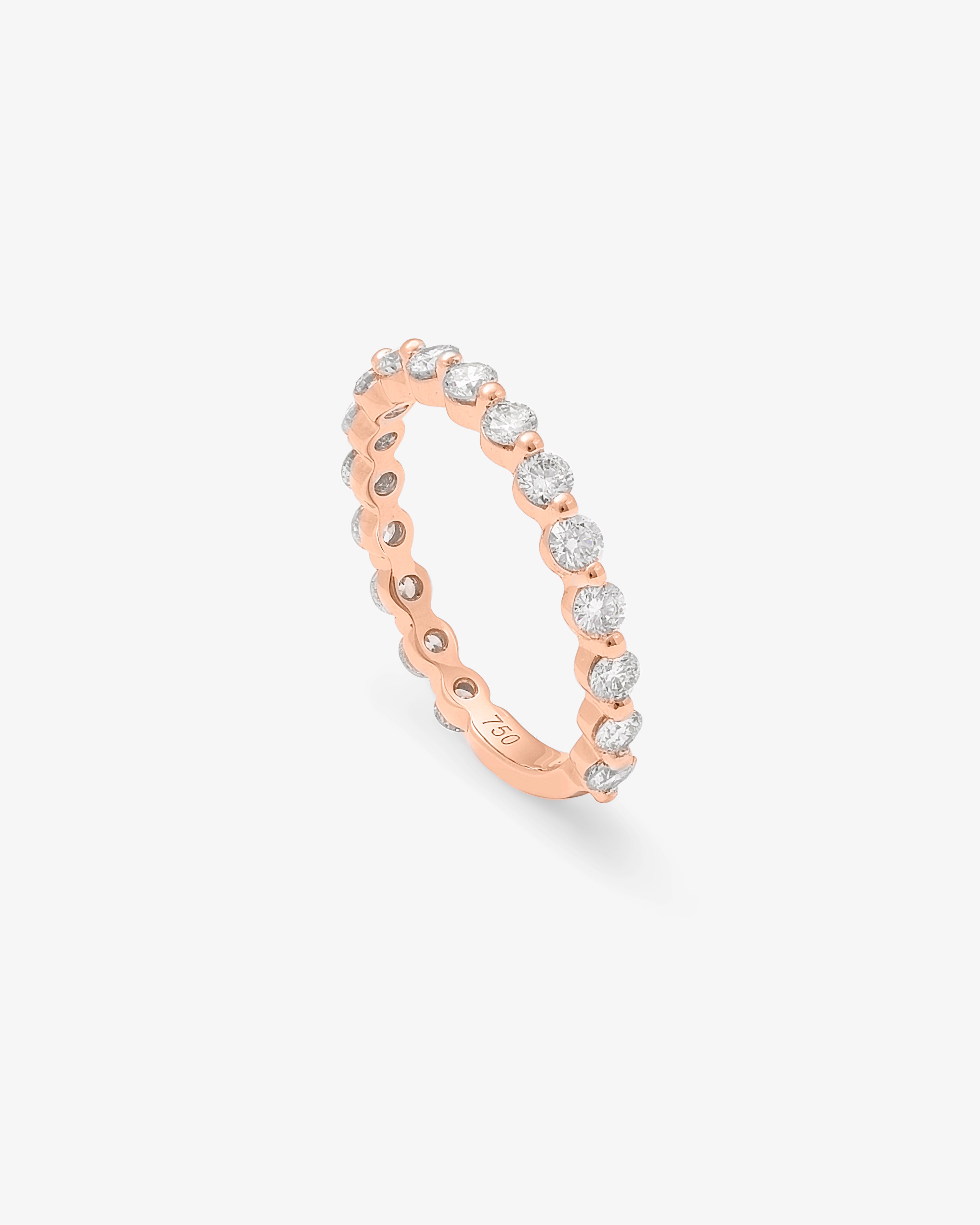 14K Rose Gold Round Brilliant Floating Diamond Band 0.85tdw