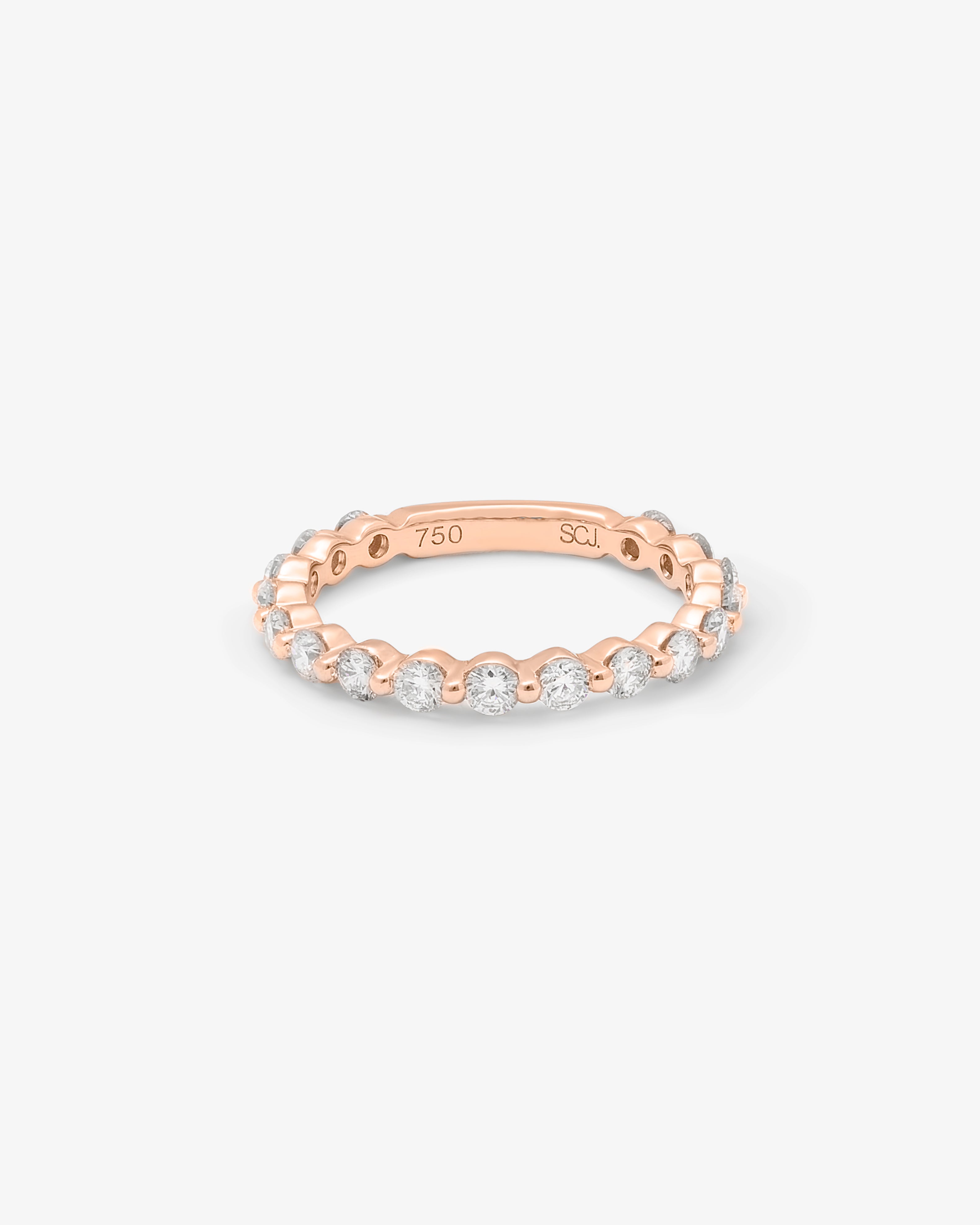 14K Rose Gold Round Brilliant Floating Diamond Band 0.85tdw