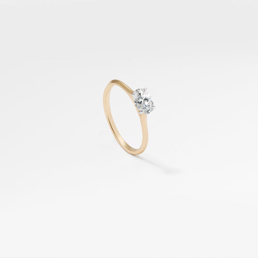0.50ct Oval Lab Diamond East/West Ring Set In 10K Yellow Gold