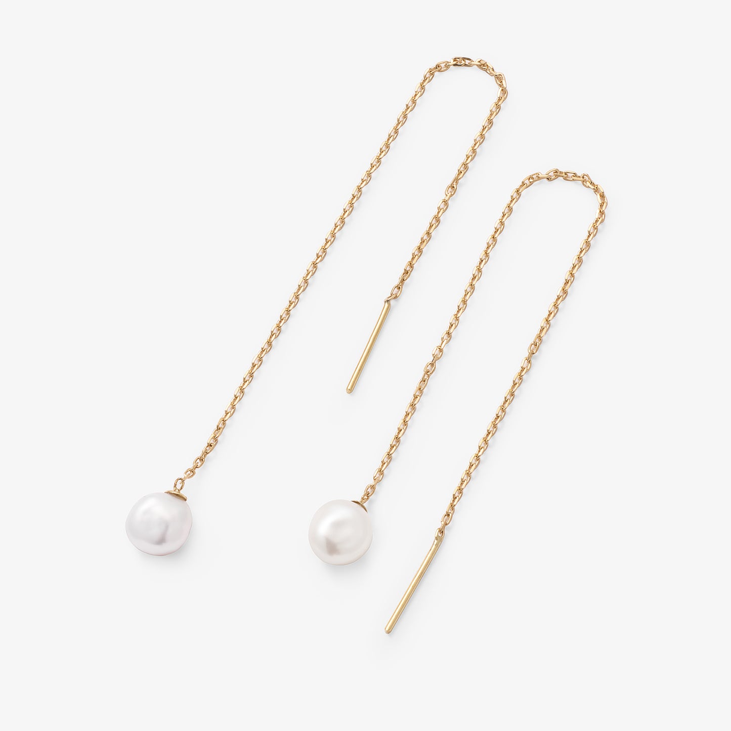 9K Yellow Gold Baroque Pearl Thread Earrings