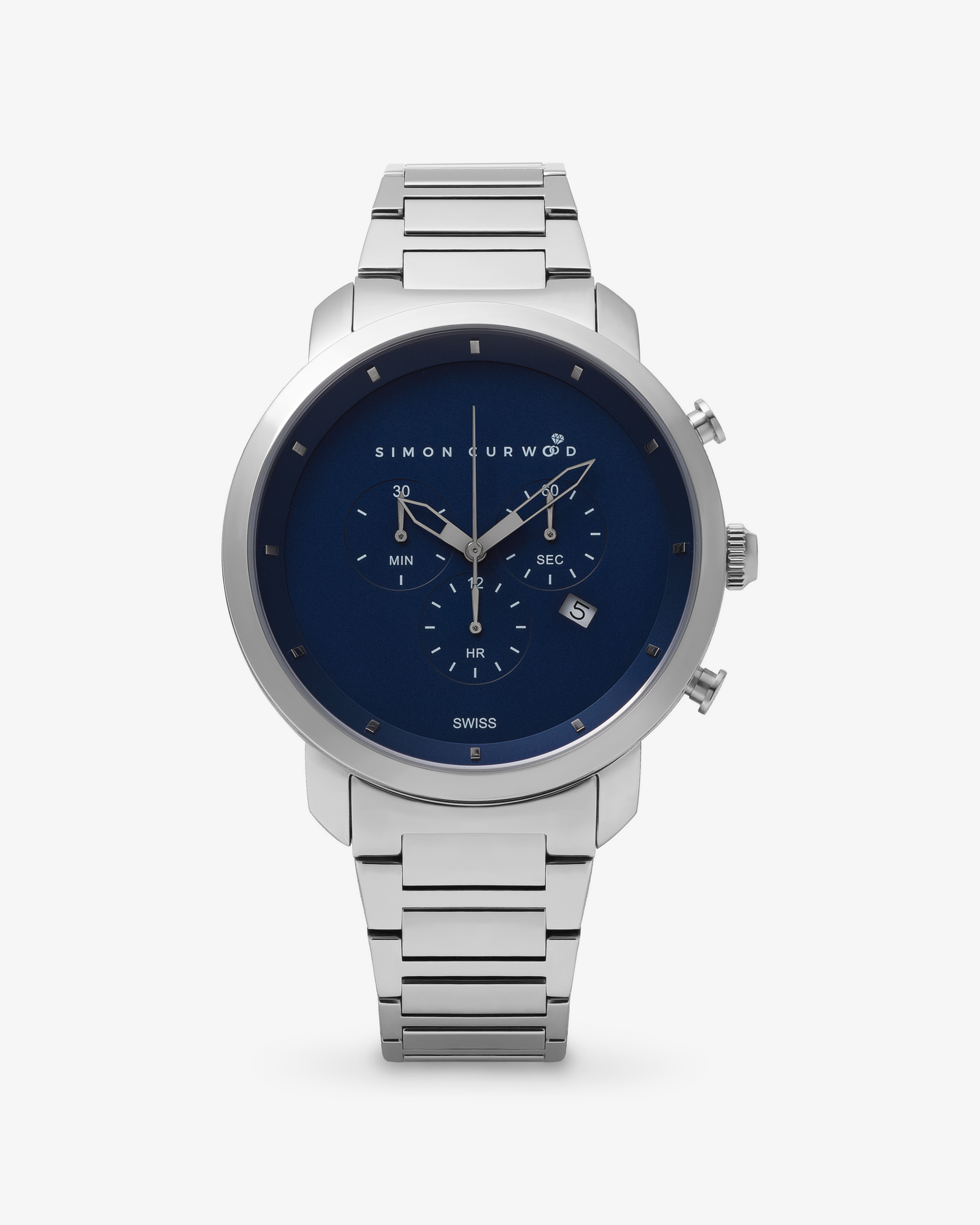 Stainless Steel Watch With Ceylon Blue Dial And Swiss Movement