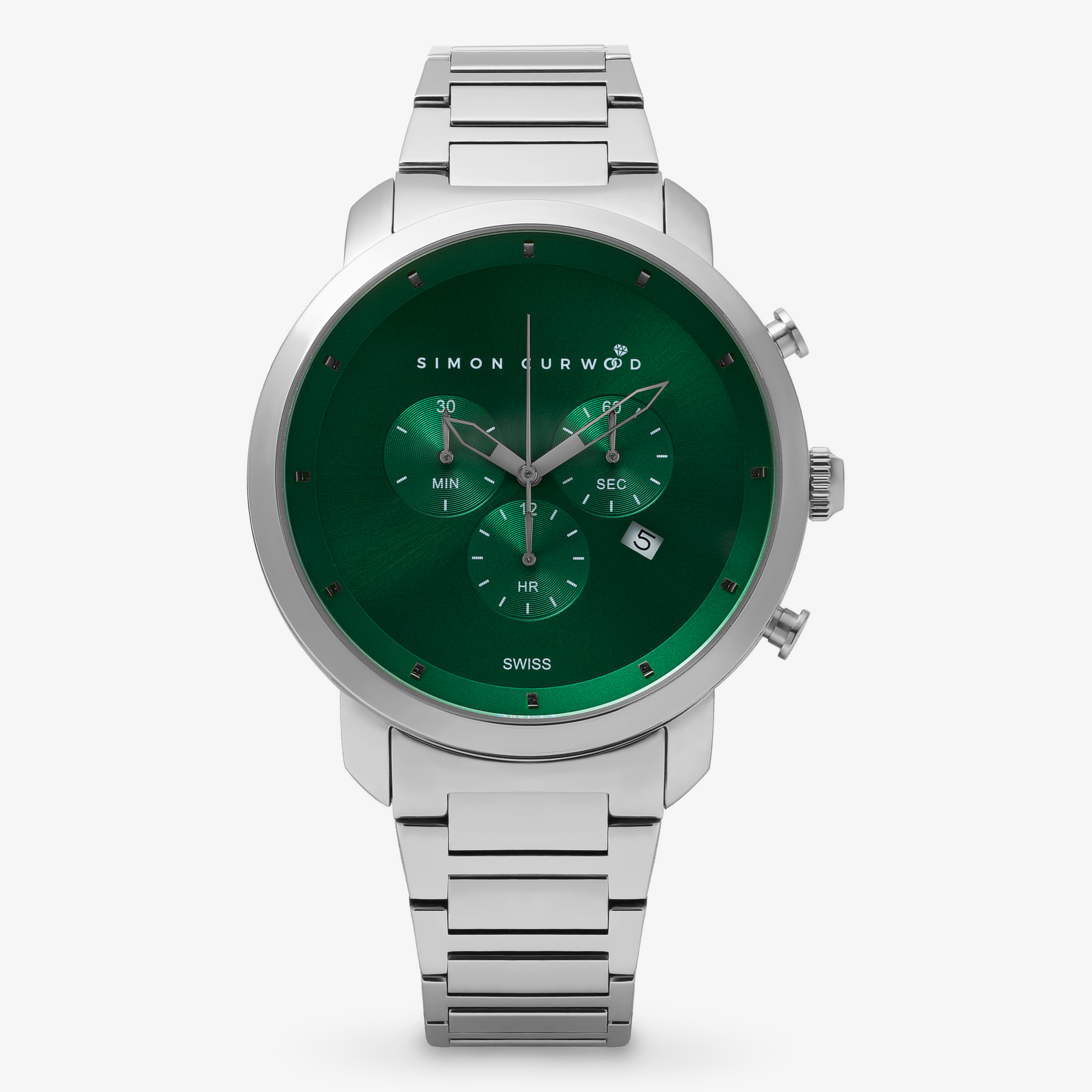 25% OFF APPLIED TO CART - Stainless Steel Watch With Green Dial