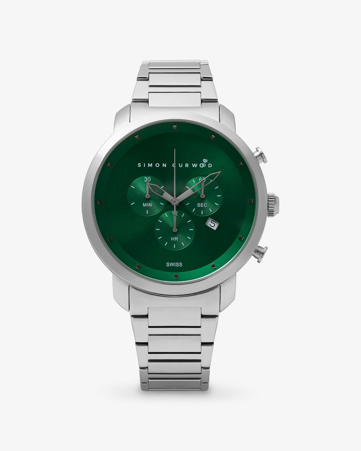 25% OFF APPLIED TO CART - Stainless Steel Watch With Green Dial