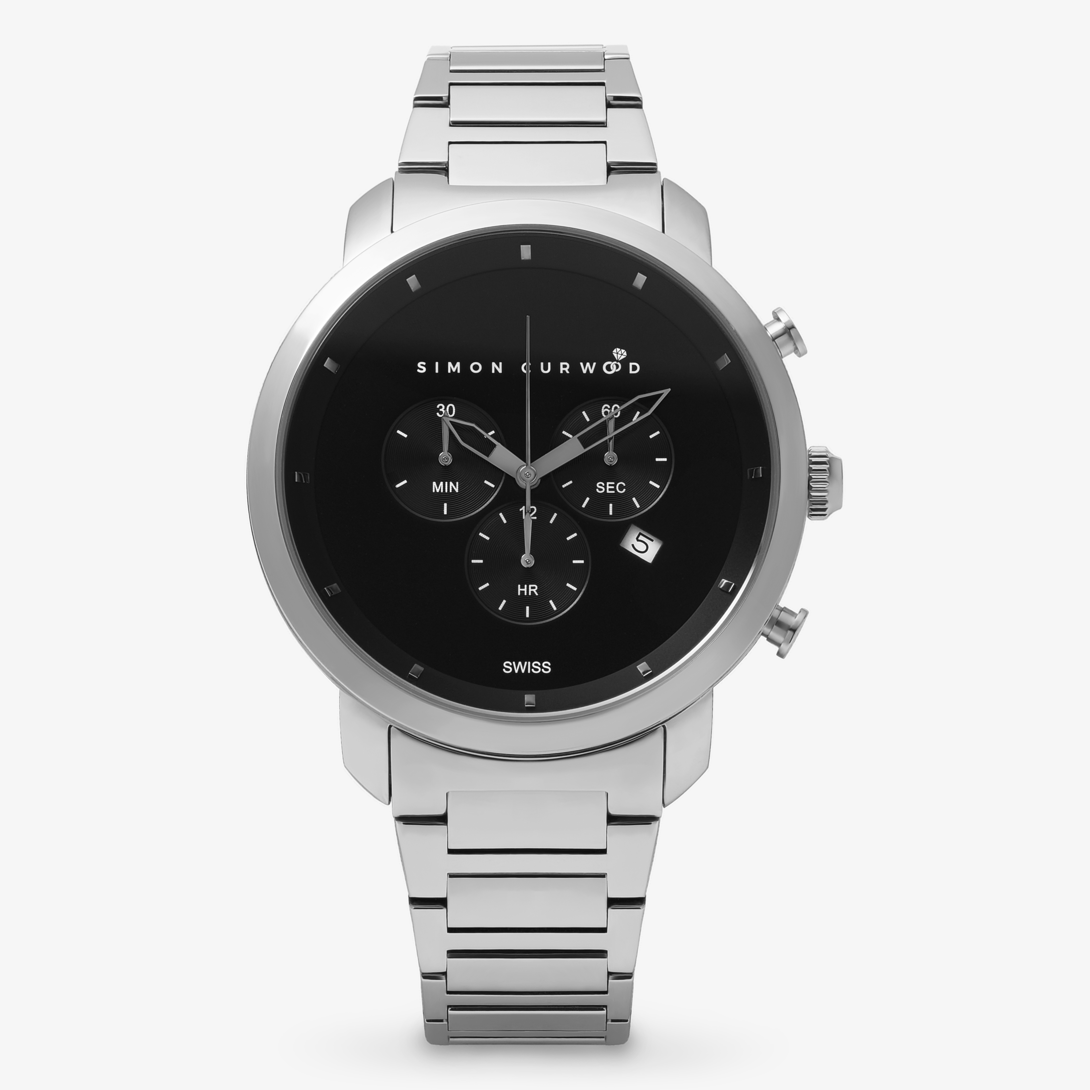 25% OFF APPLIED TO CART - Stainless Steel Watch With Black Dial