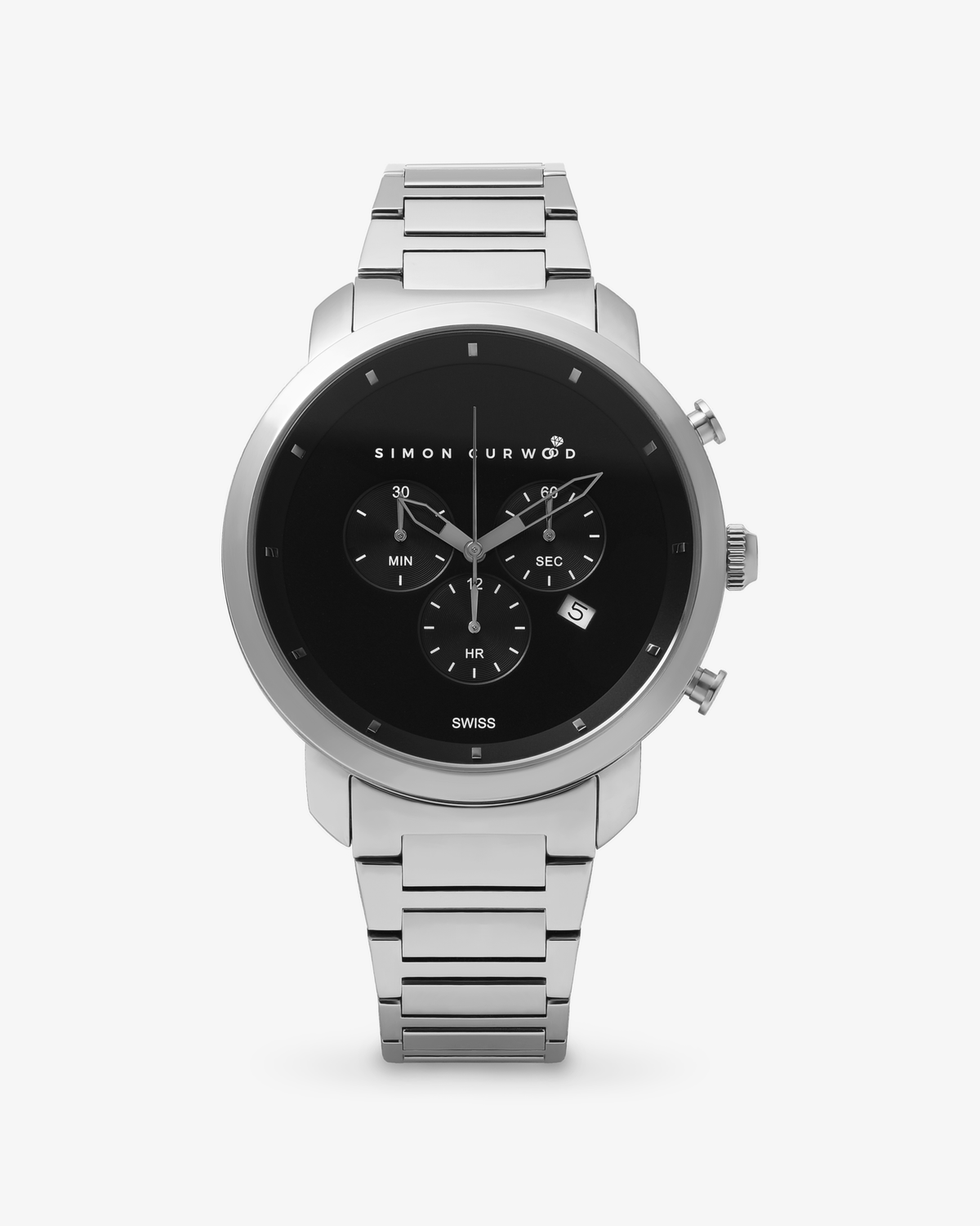 25% OFF APPLIED TO CART - Stainless Steel Watch With Black Dial