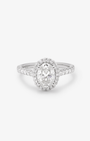 18k White Gold 1.5ct Oval Lab Diamond With Lab Diamond Halo And Shoulders