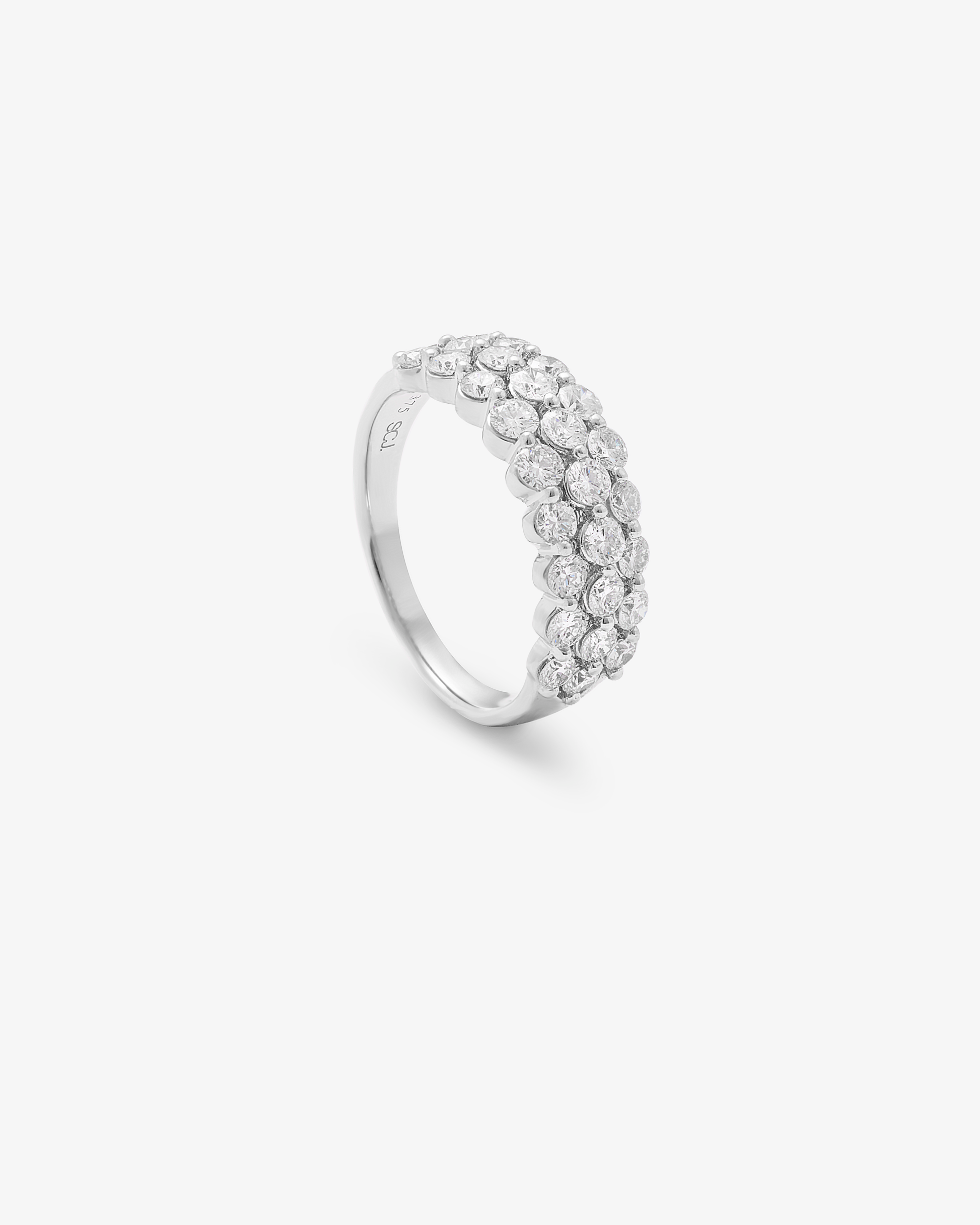 White Gold lab diamond layered dress ring
