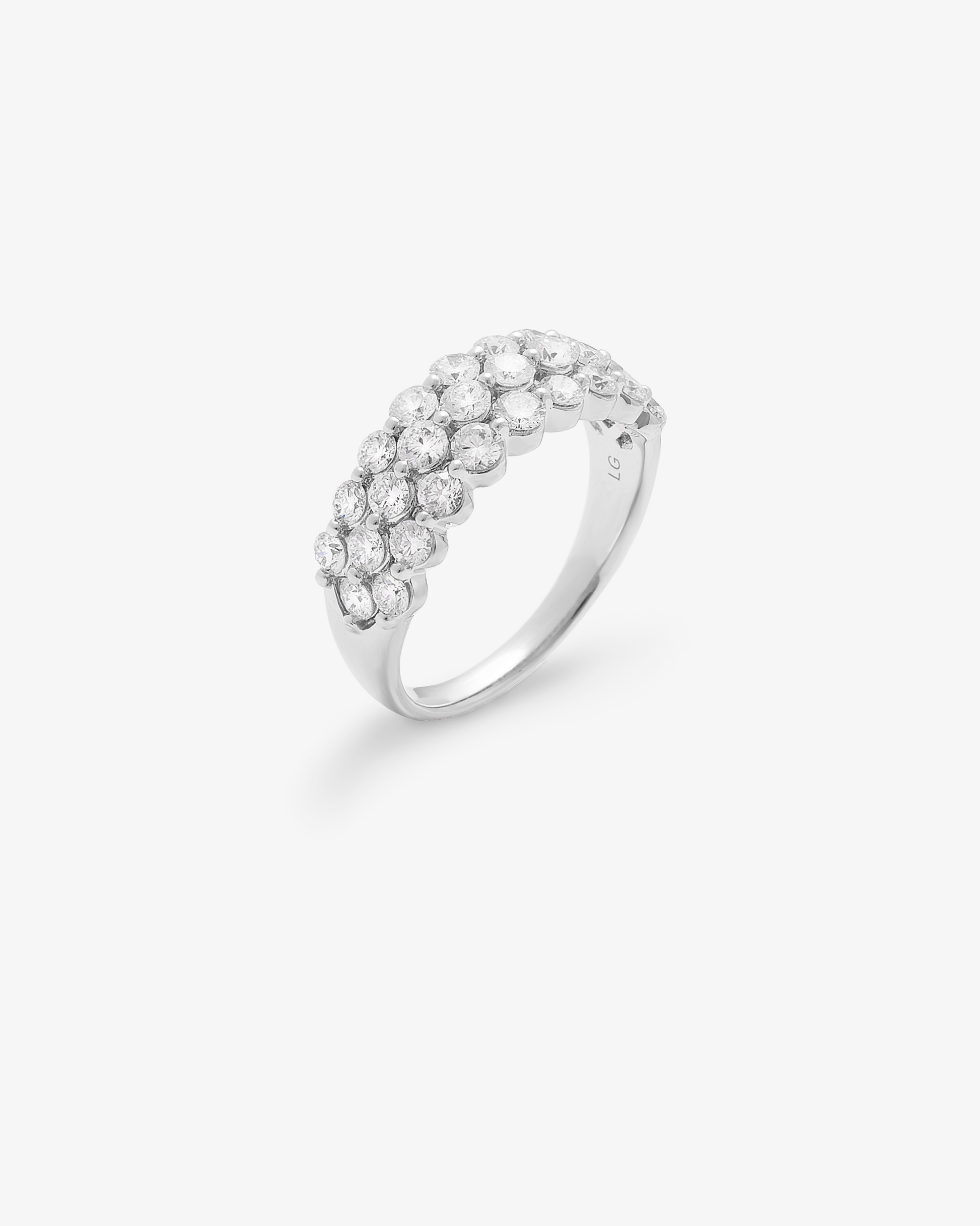 White Gold lab diamond layered dress ring