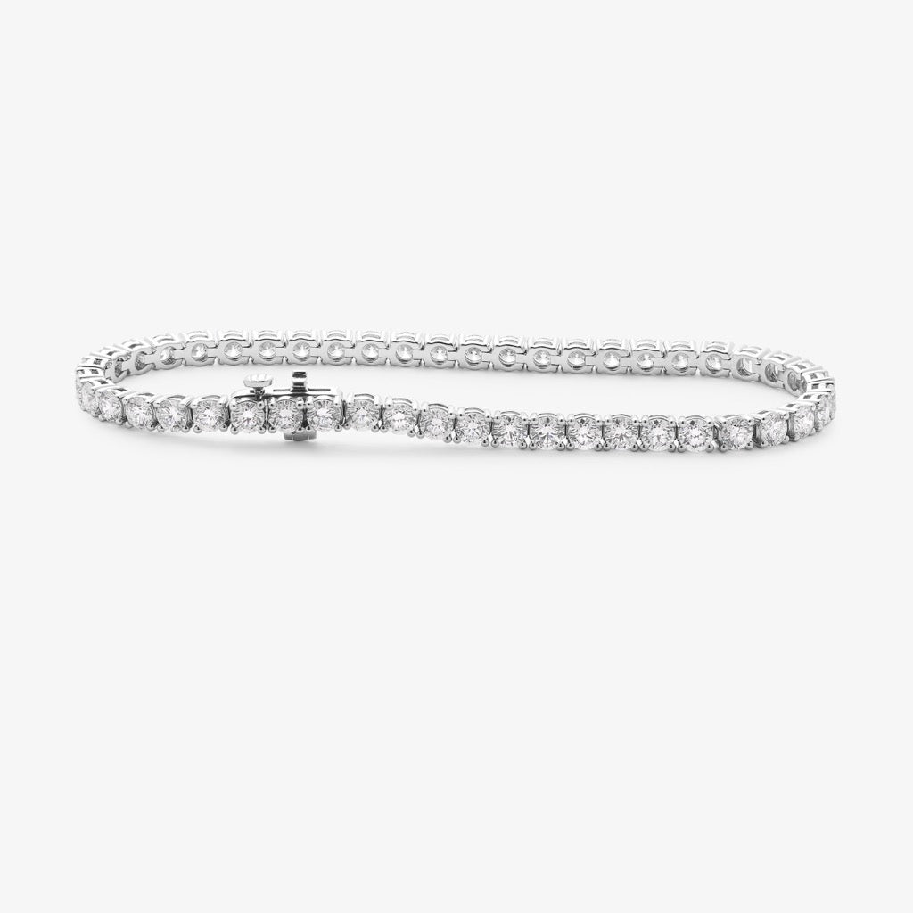 9k White Gold Round lab diamond claw set tennis bracelet