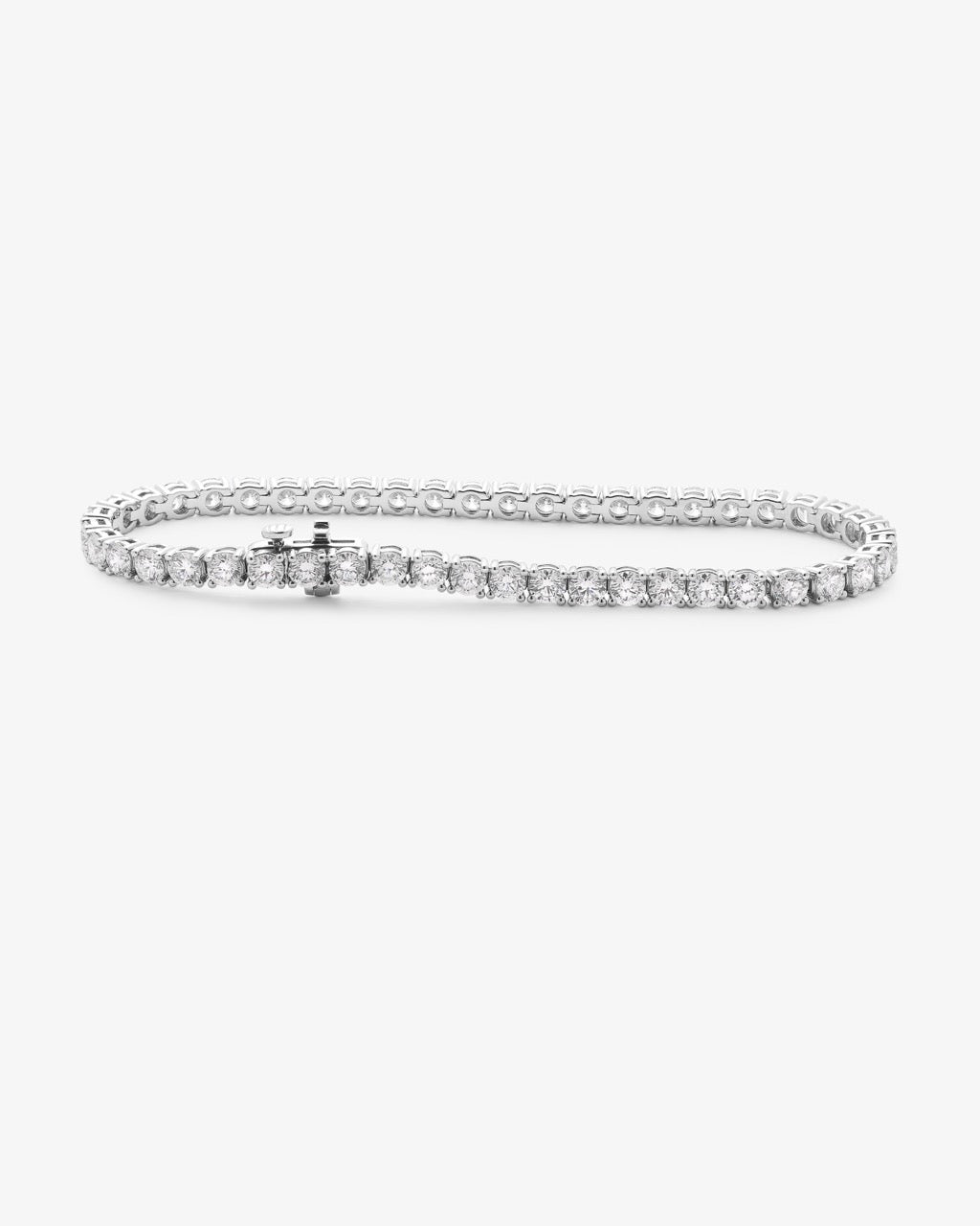 9k White Gold Round lab diamond claw set tennis bracelet