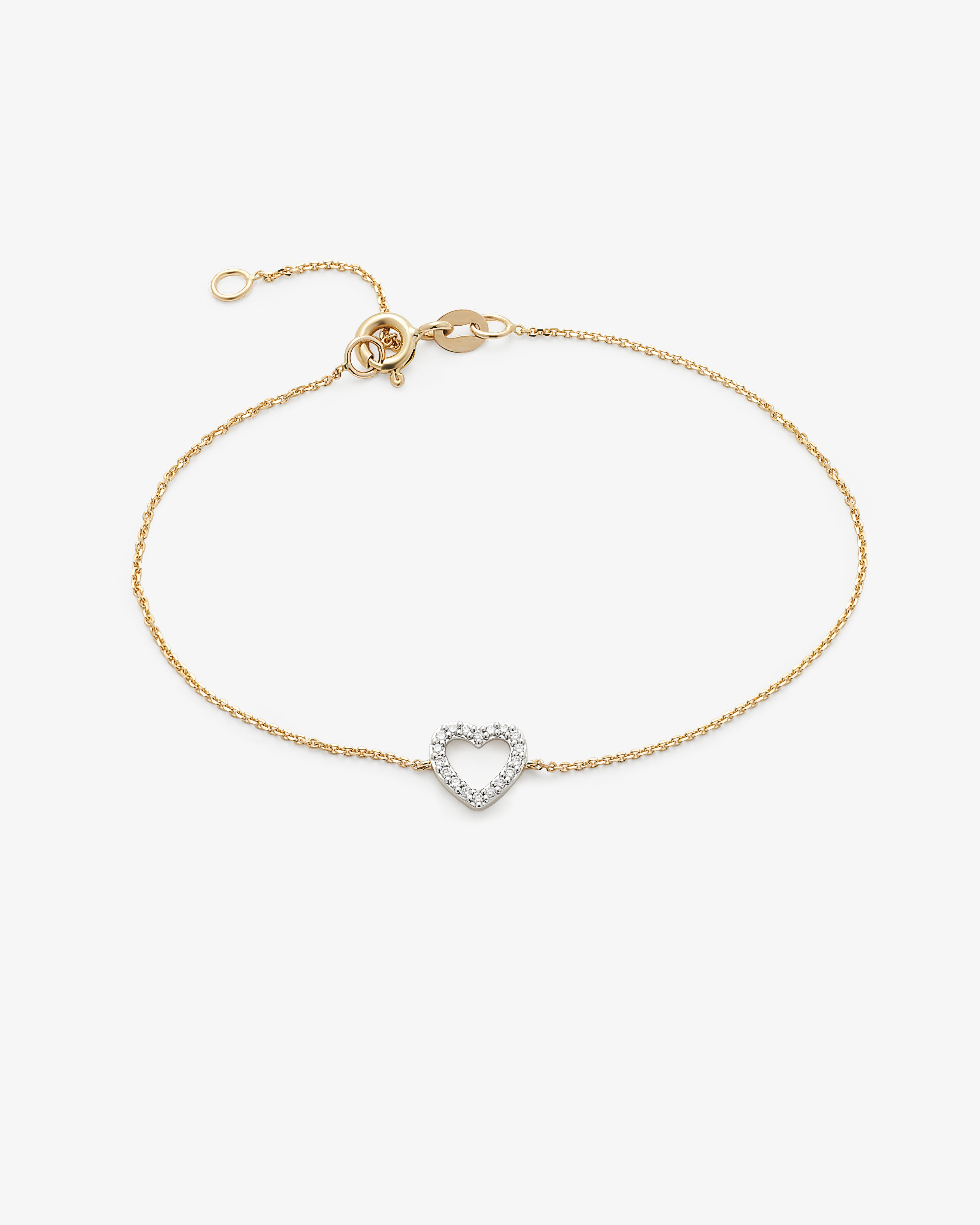 Lab Diamond Claw Set Heart Bracelet