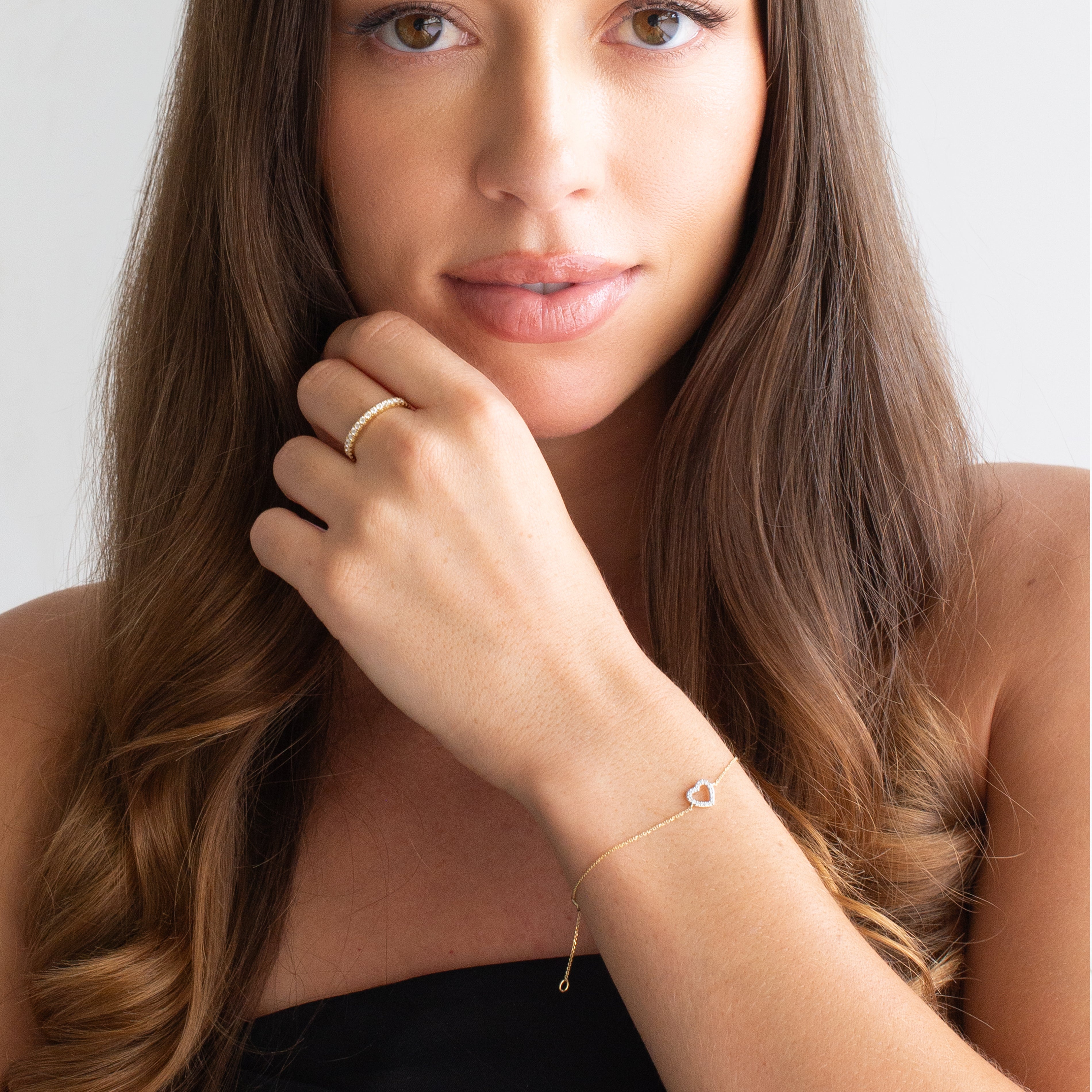 Lab Diamond Claw Set Heart Bracelet