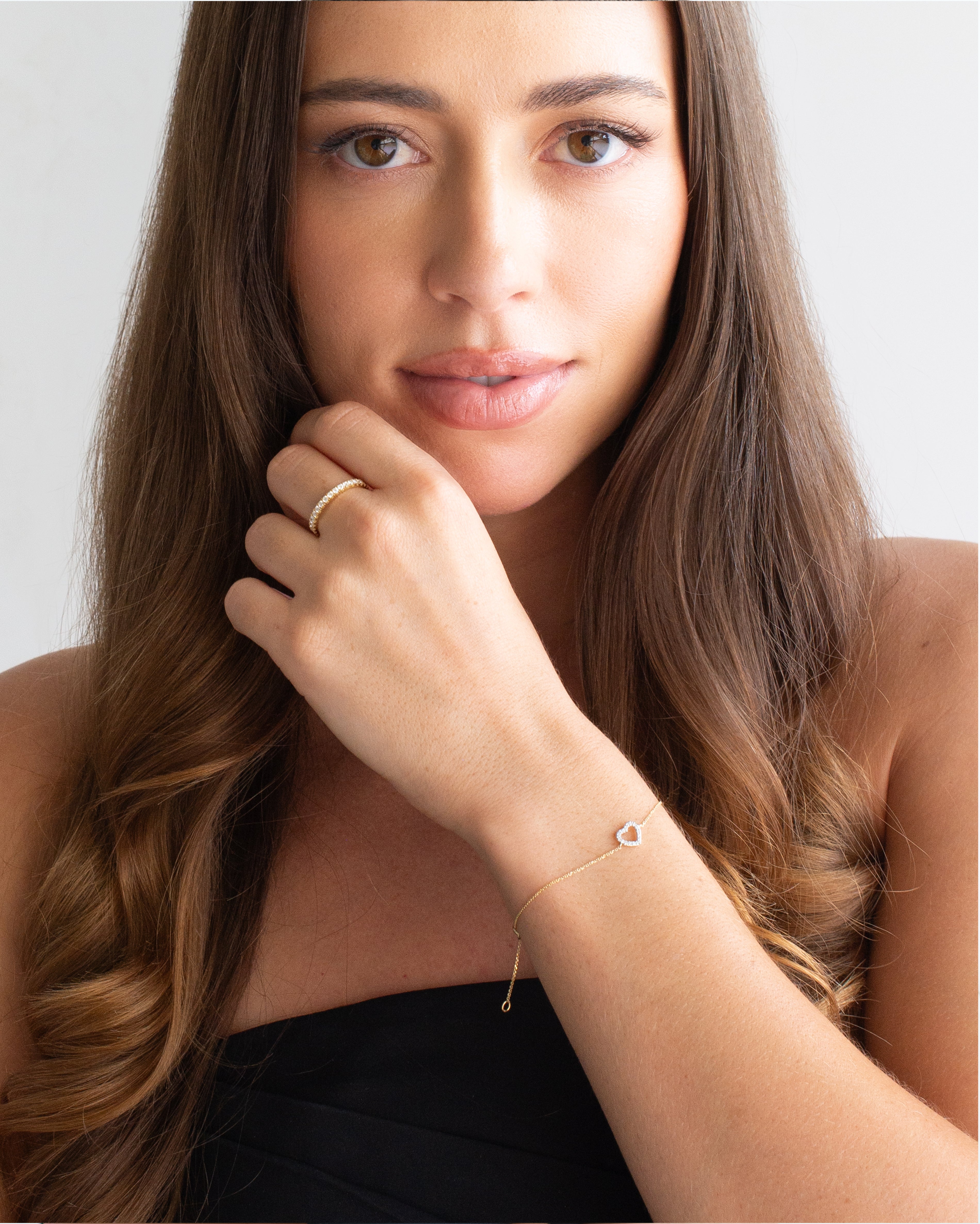 Lab Diamond Claw Set Heart Bracelet