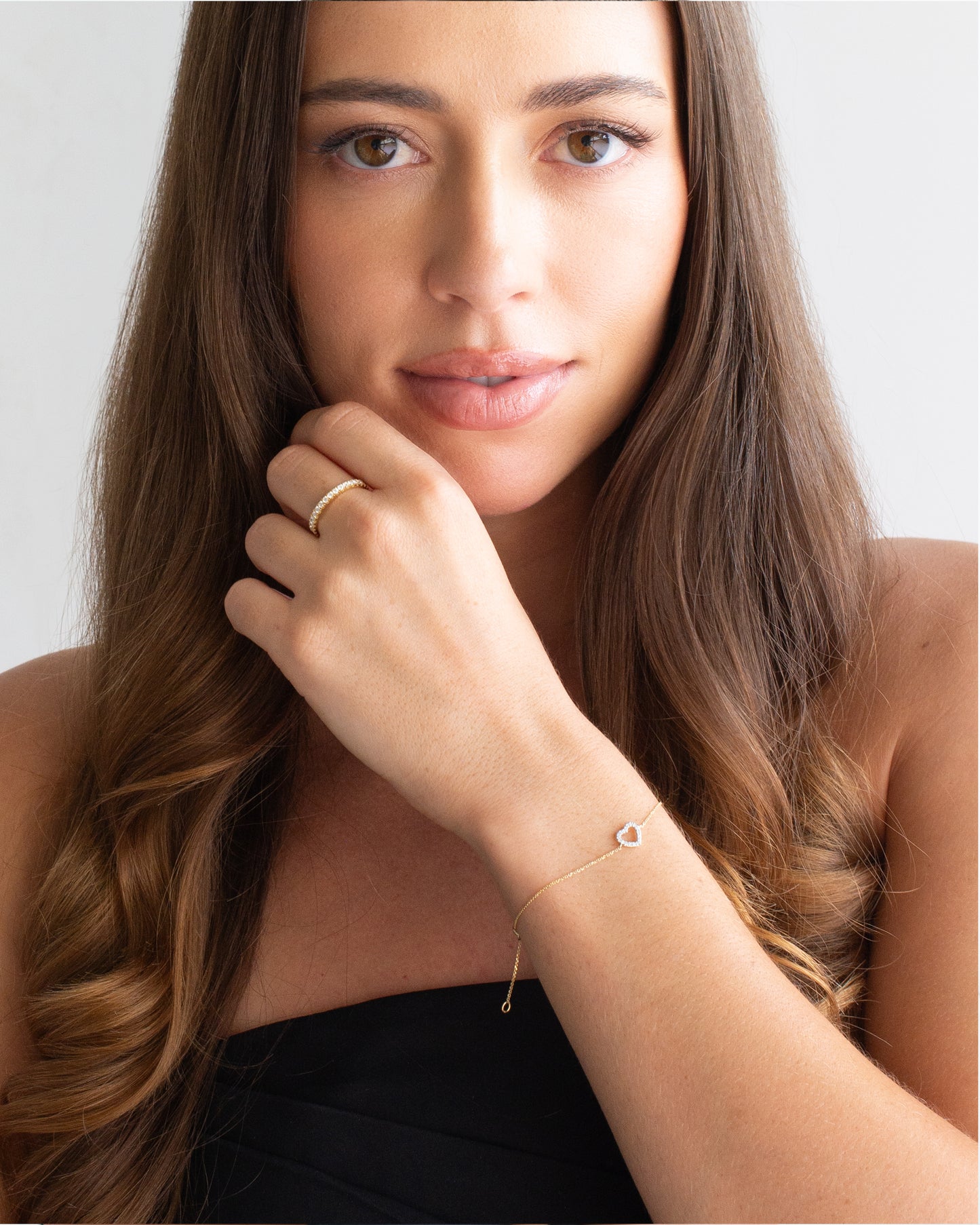 Lab Diamond Claw Set Heart Bracelet