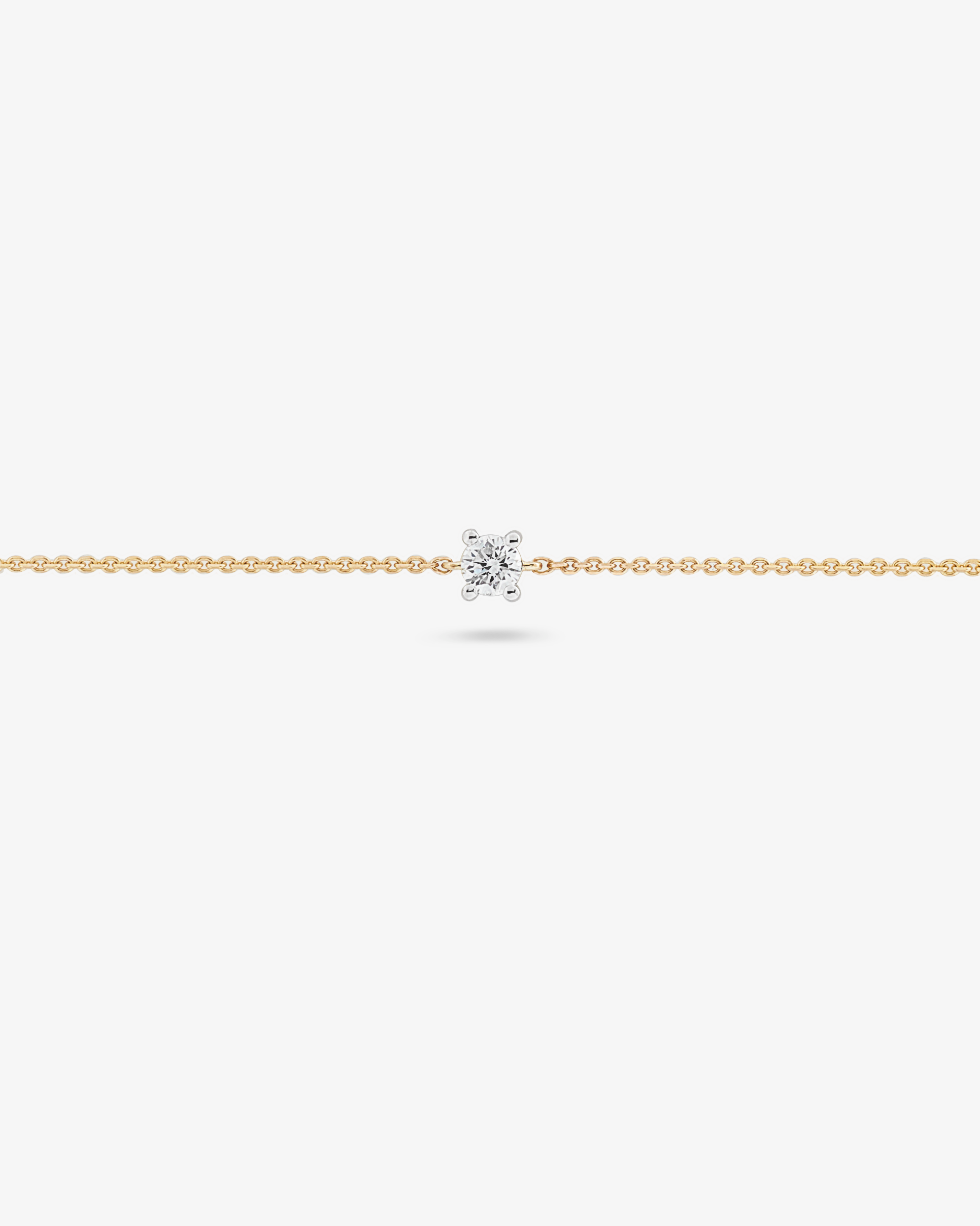 9Yw 0.11tdw round lab diamond claw set solitaire fine bracelet
