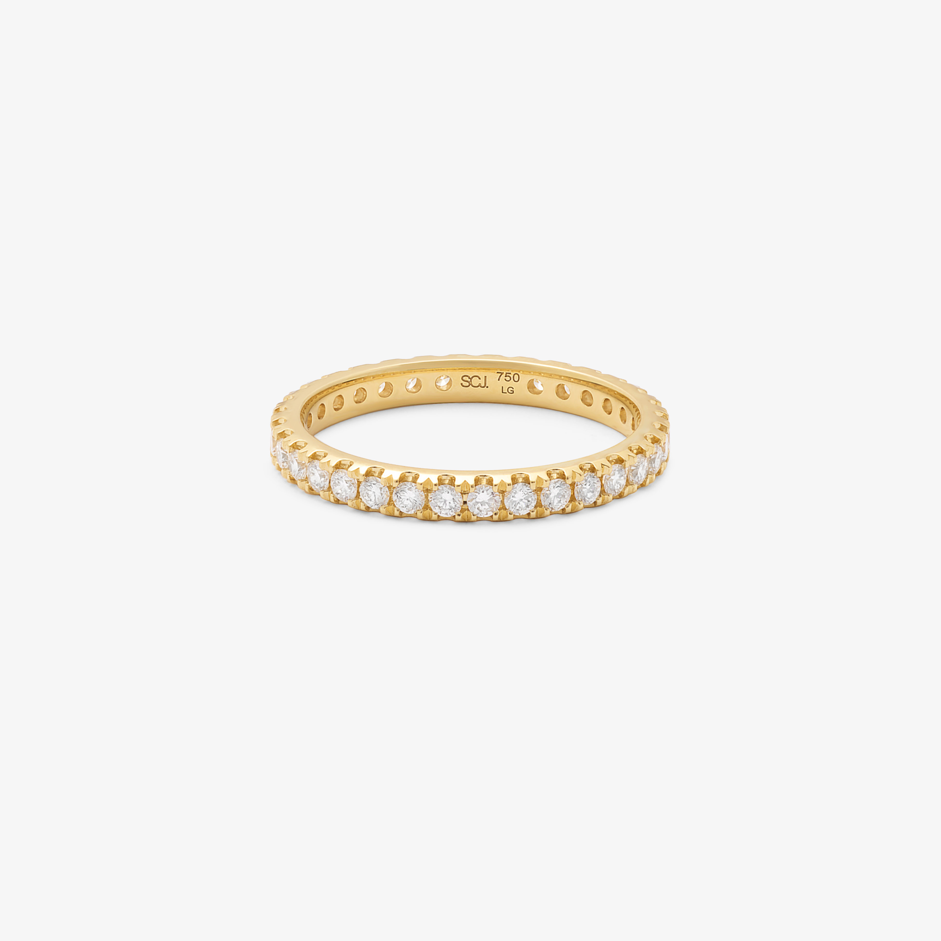 18K Yellow Gold 0.69ctdw Round Lab Diamond Claw Set Full Dress Ring