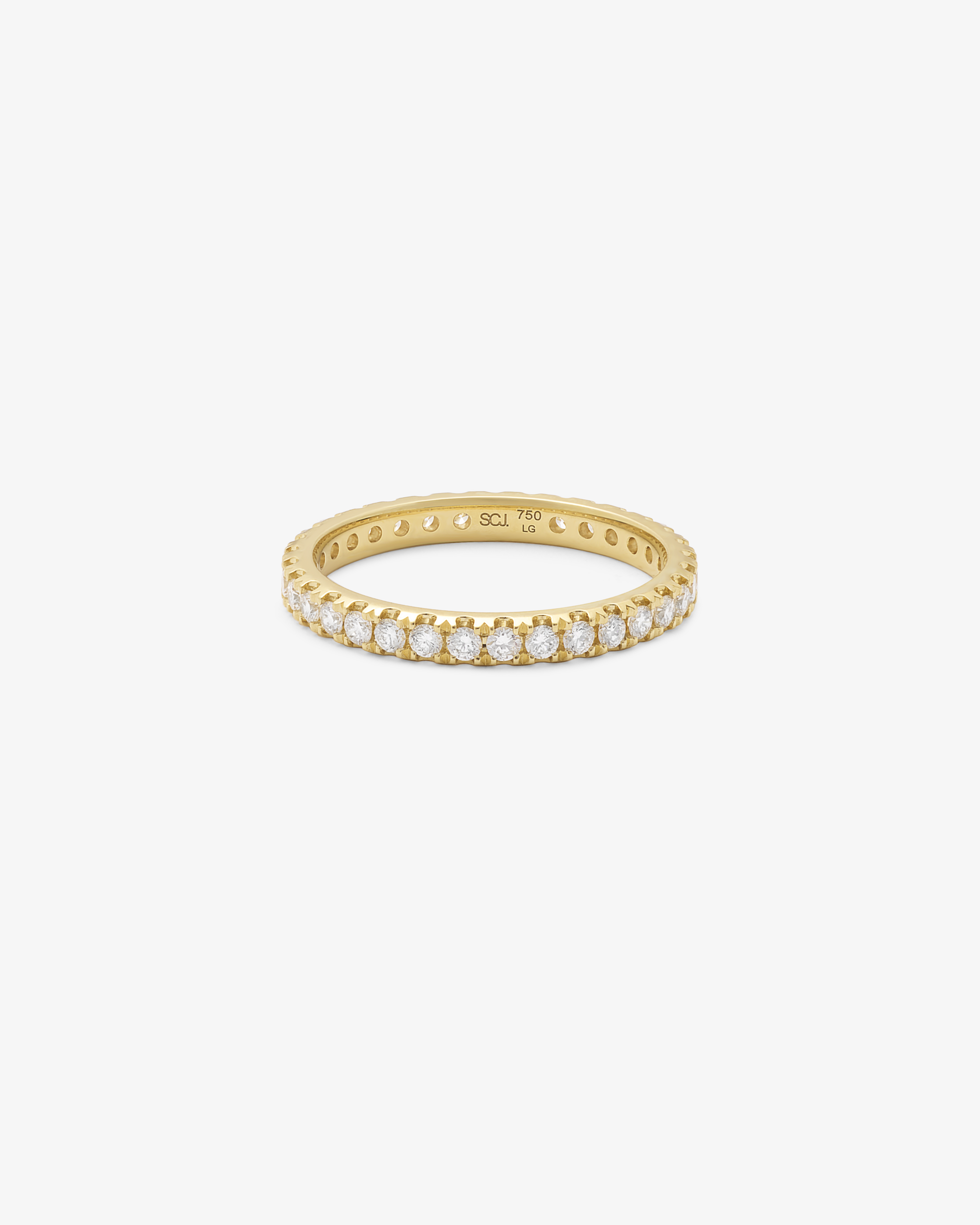18K Yellow Gold 0.69ctdw Round Lab Diamond Claw Set Full Dress Ring
