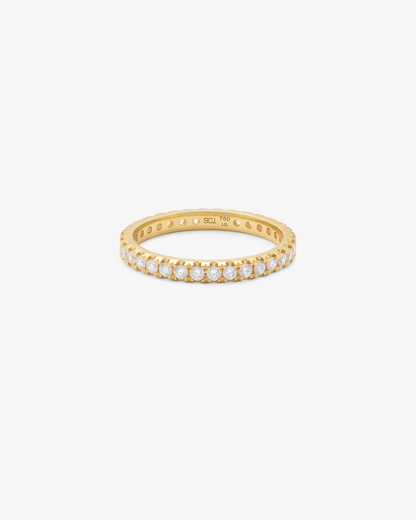 18K Yellow Gold 0.69ctdw Round Lab Diamond Claw Set Full Dress Ring