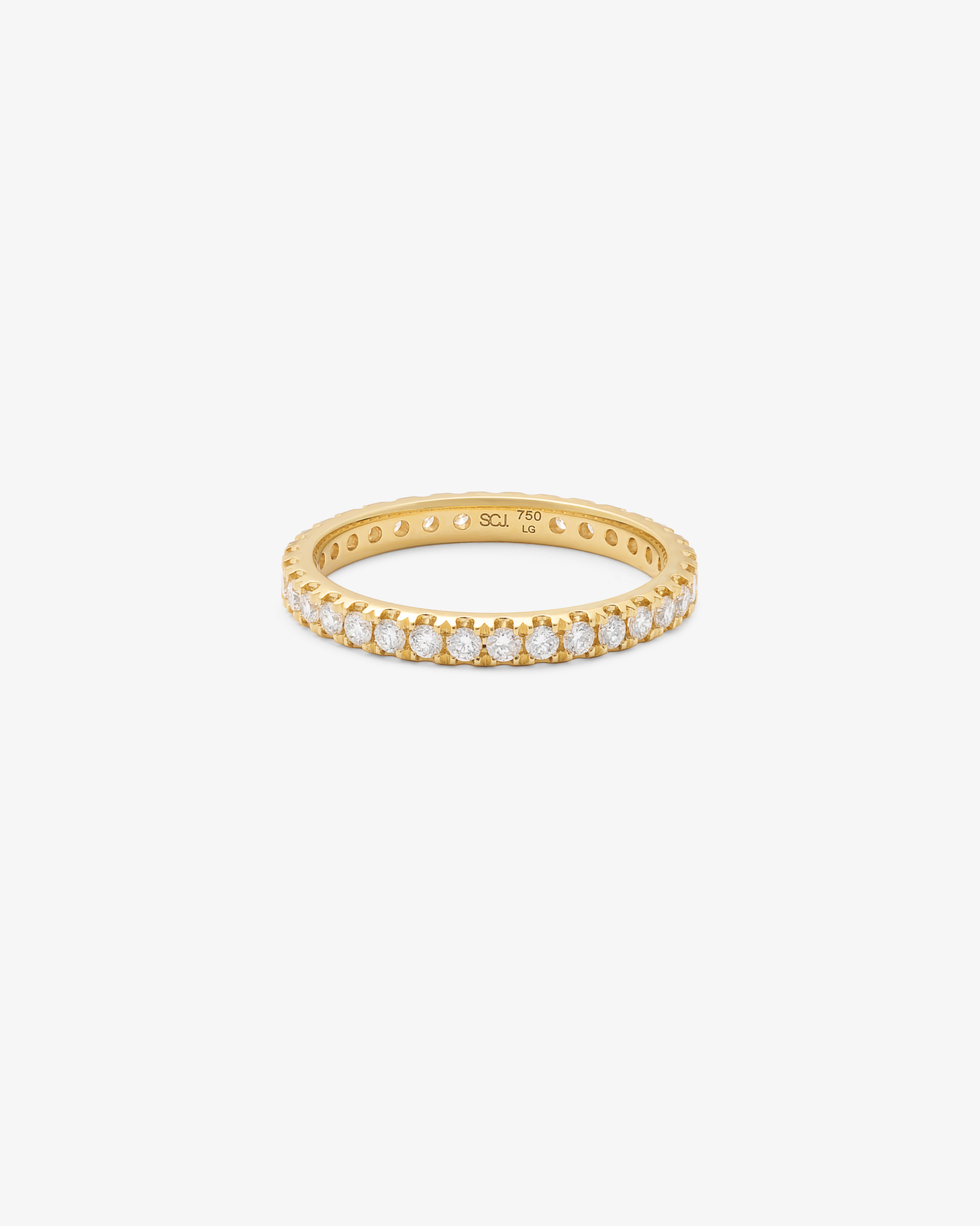 18K Yellow Gold 0.69ctdw Round Lab Diamond Claw Set Full Dress Ring
