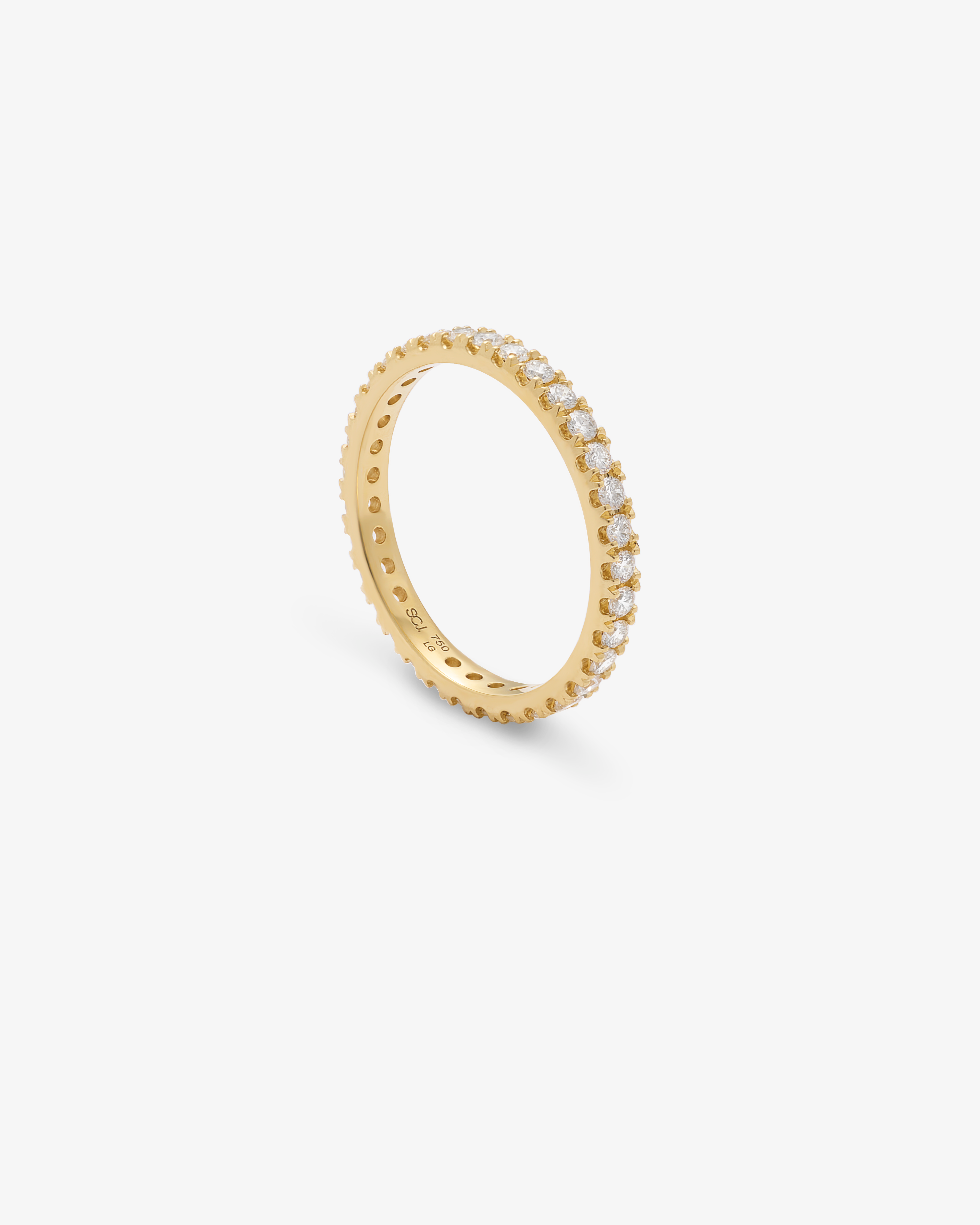 18K Yellow Gold 0.69ctdw Round Lab Diamond Claw Set Full Dress Ring