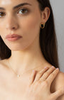 18K Yellow Gold Round Lab Diamond Claw Set Full Dress Ring model shot