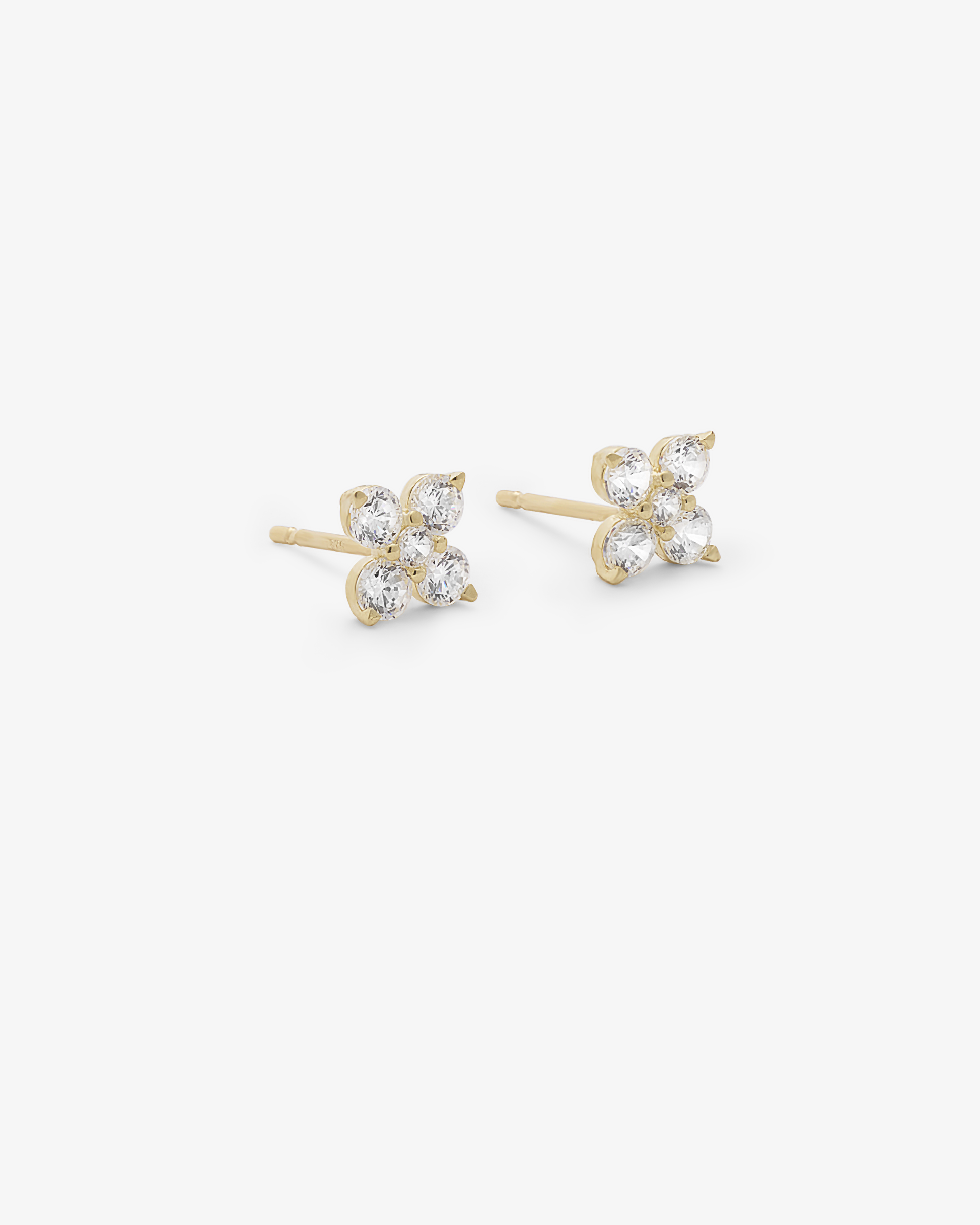 Floral Cluster Cubic Zirconia Stud Earrings