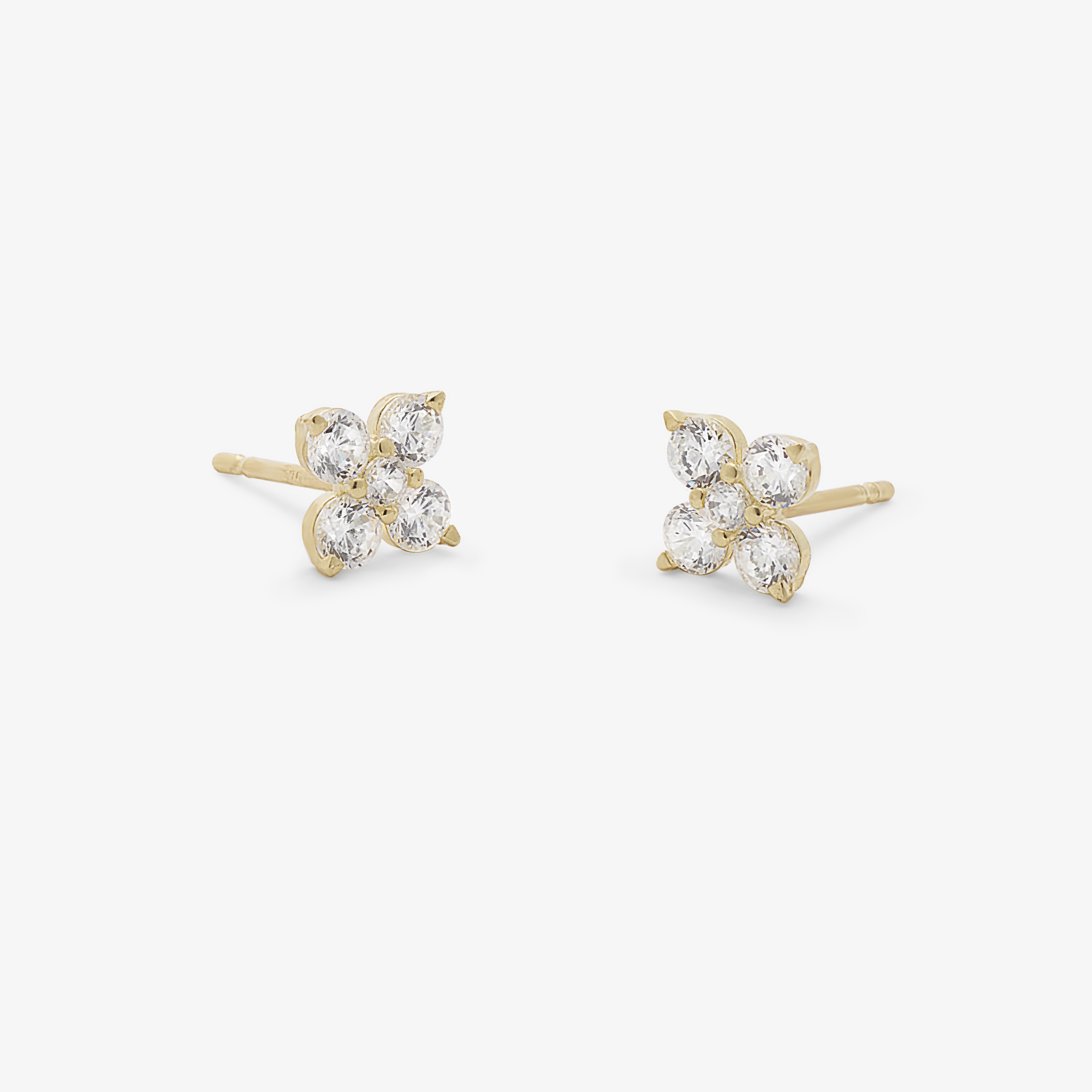 Floral Cluster Cubic Zirconia Stud Earrings