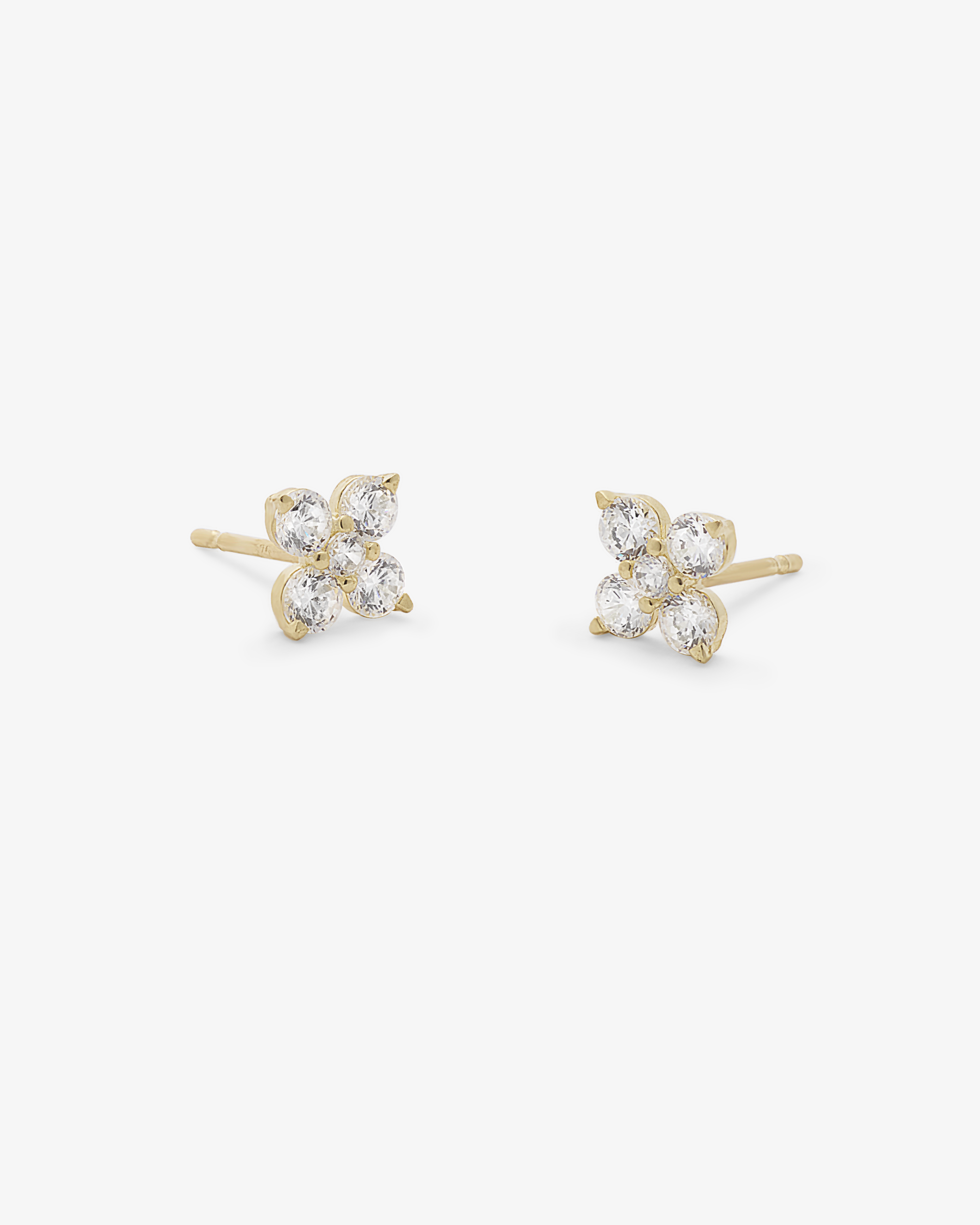 Floral Cluster Cubic Zirconia Stud Earrings