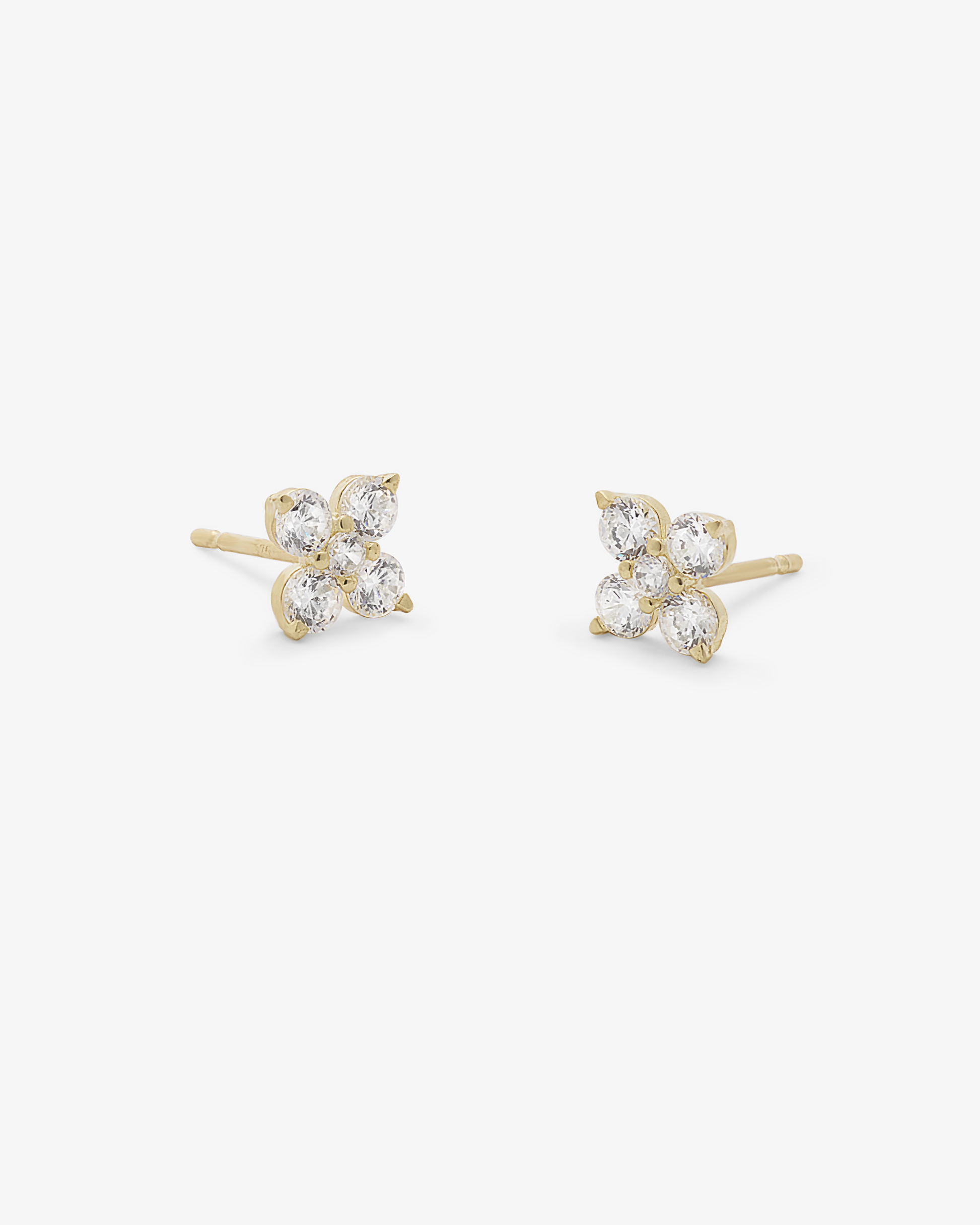 Floral Cluster Cubic Zirconia Stud Earrings