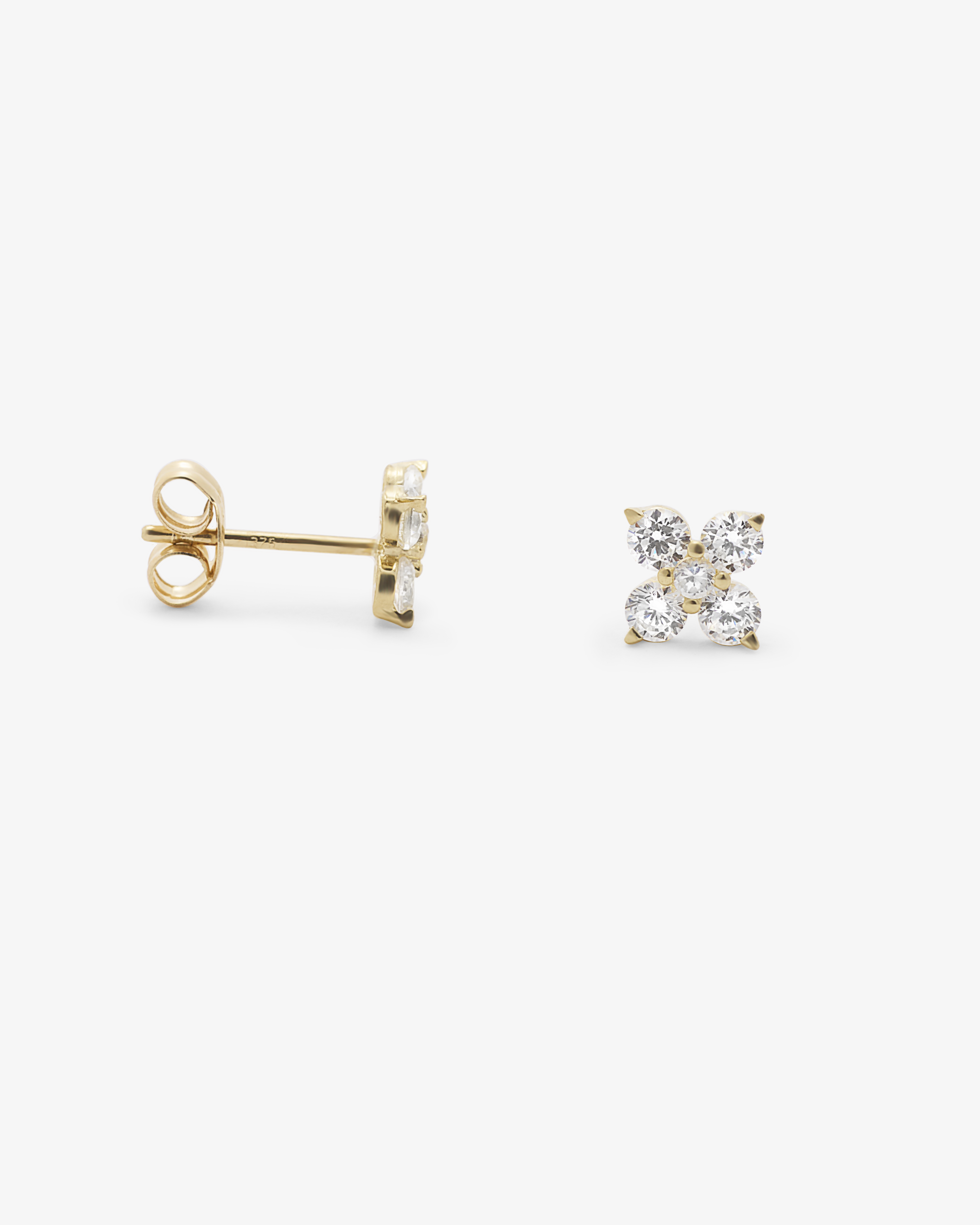 Floral Cluster Cubic Zirconia Stud Earrings