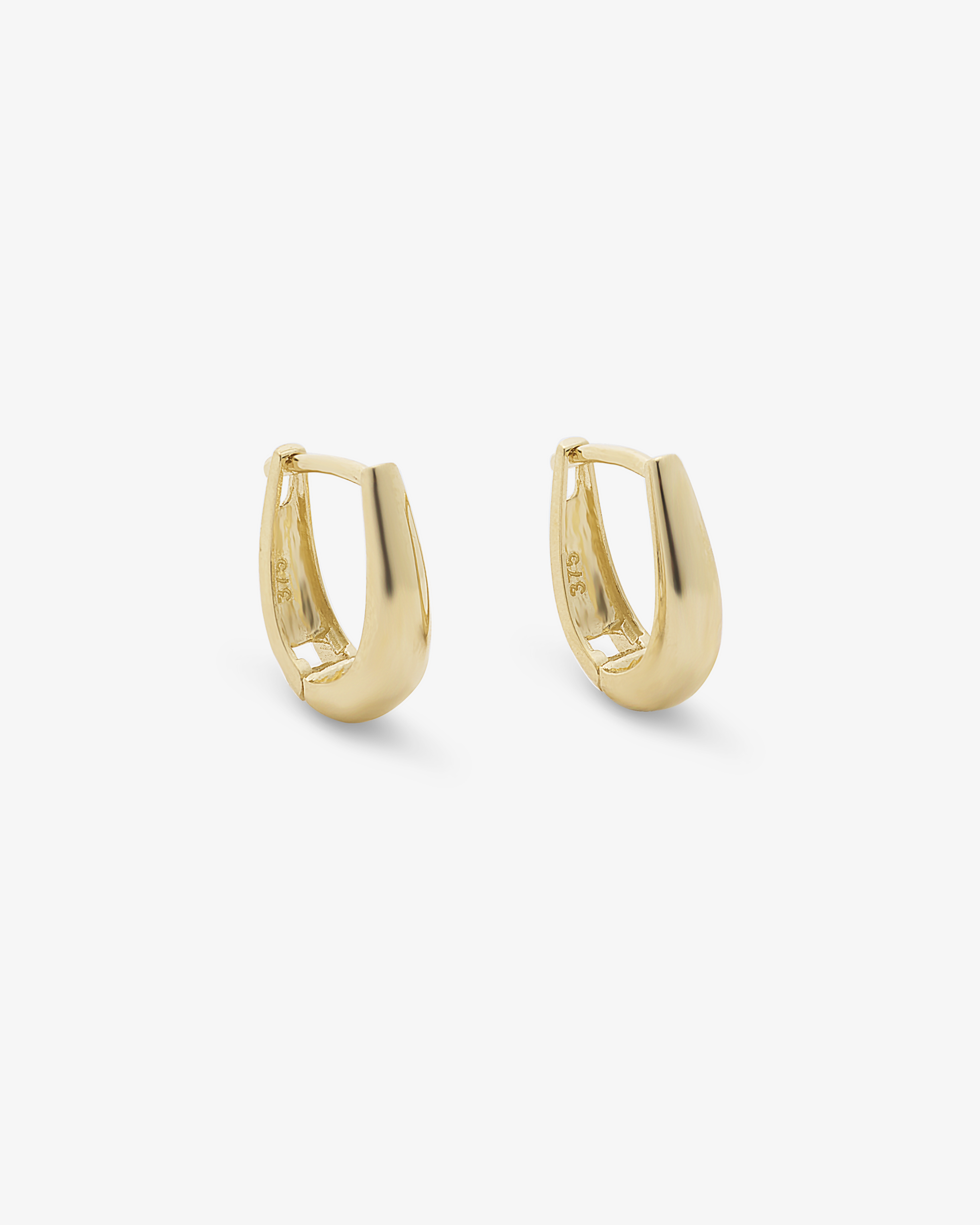 Tapered Oval Hoop Earrings