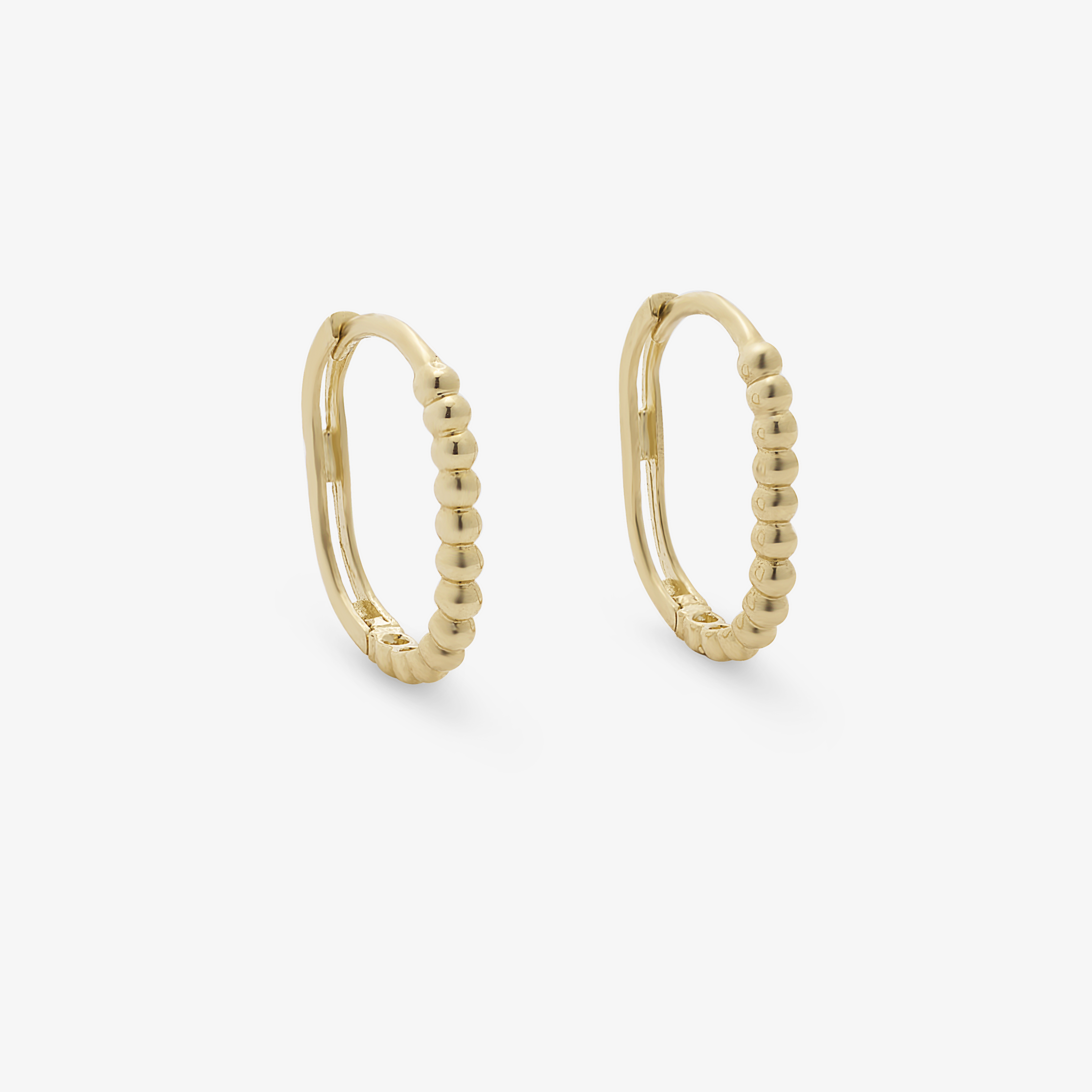 Gold Beaded Huggie Earrings