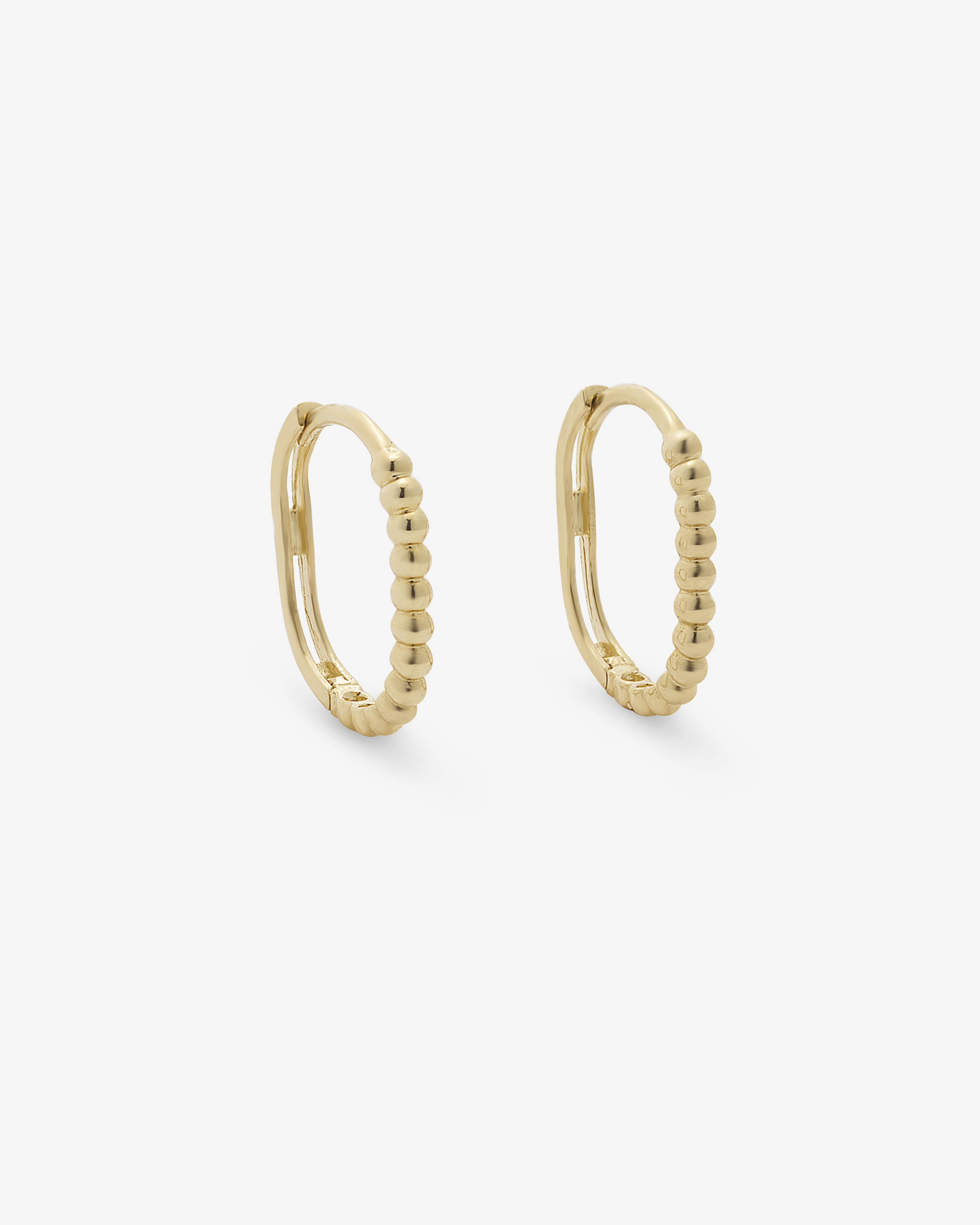 Gold Beaded Huggie Earrings