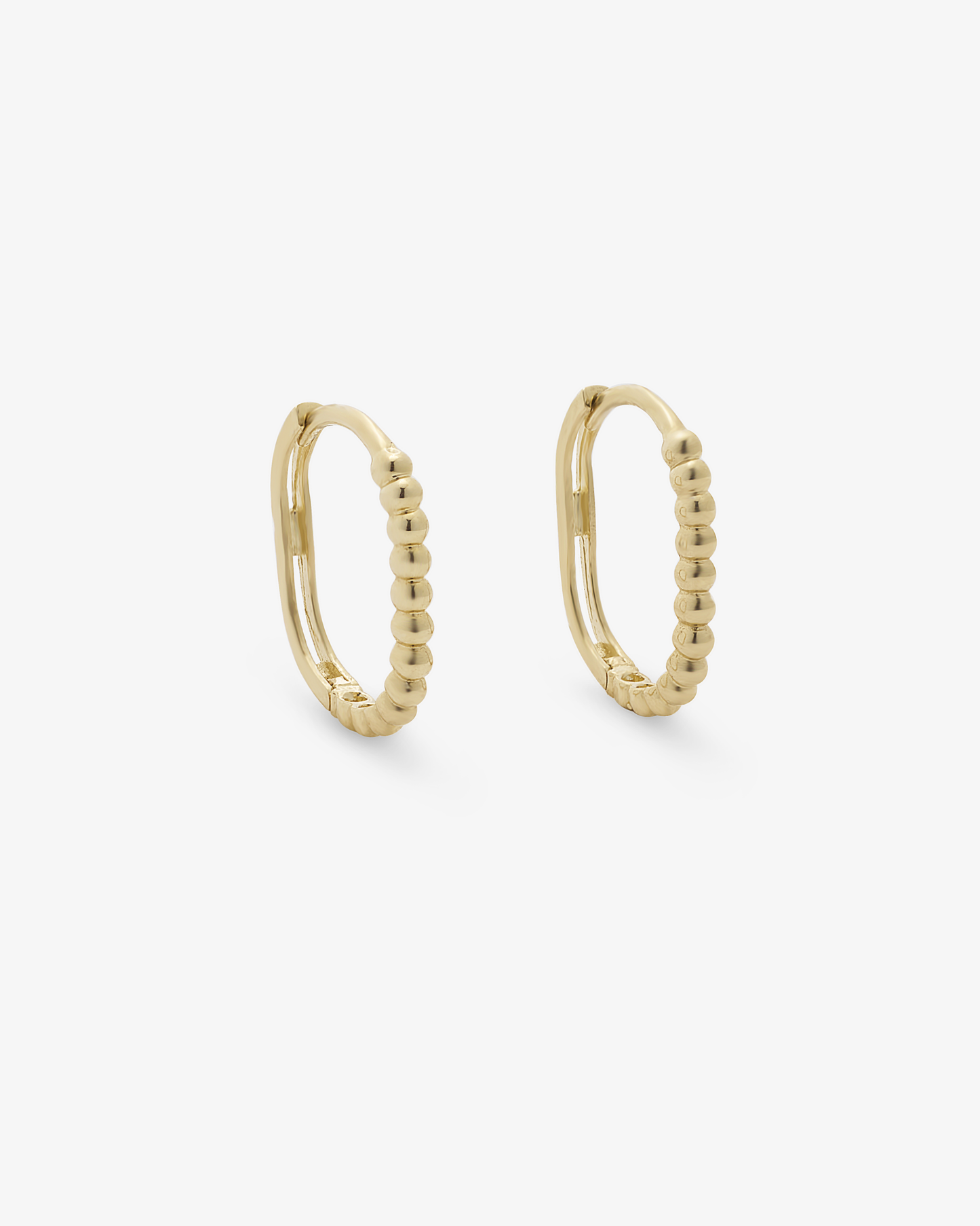 Gold Beaded Huggie Earrings