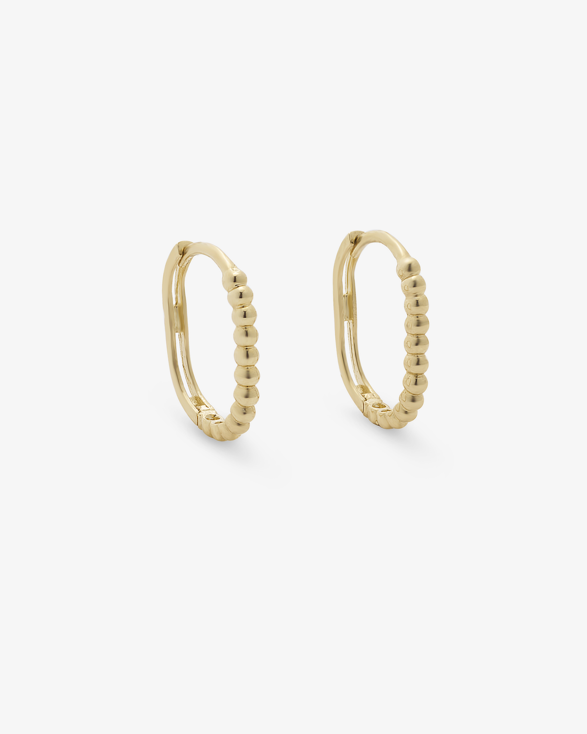 Gold Beaded Huggie Earrings