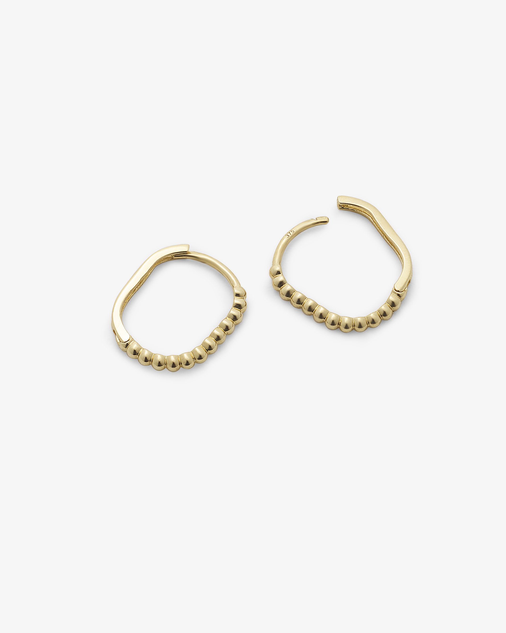 Gold Beaded Huggie Earrings