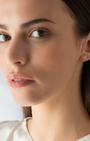 9k Yellow Gold Marquise Round and Princess Zirconia Cluster Stud Earrings model shot