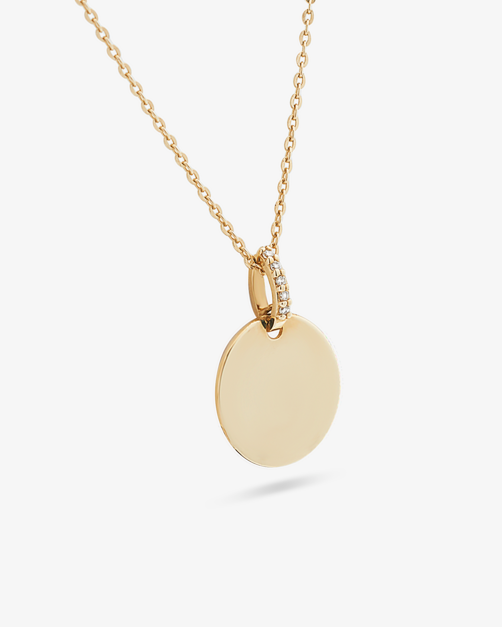 Diamond Bail Circle Pendant Necklace