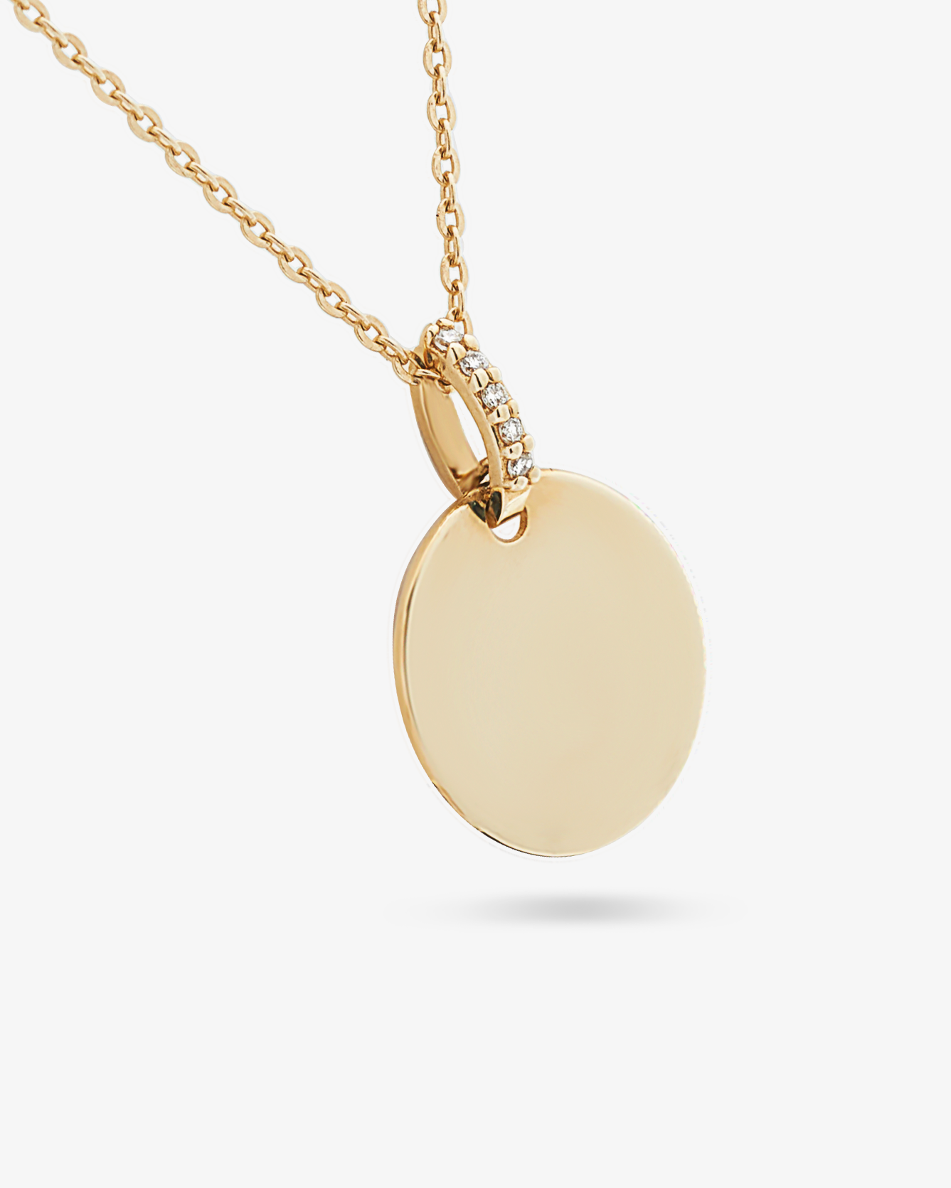Diamond Bail Circle Pendant Necklace
