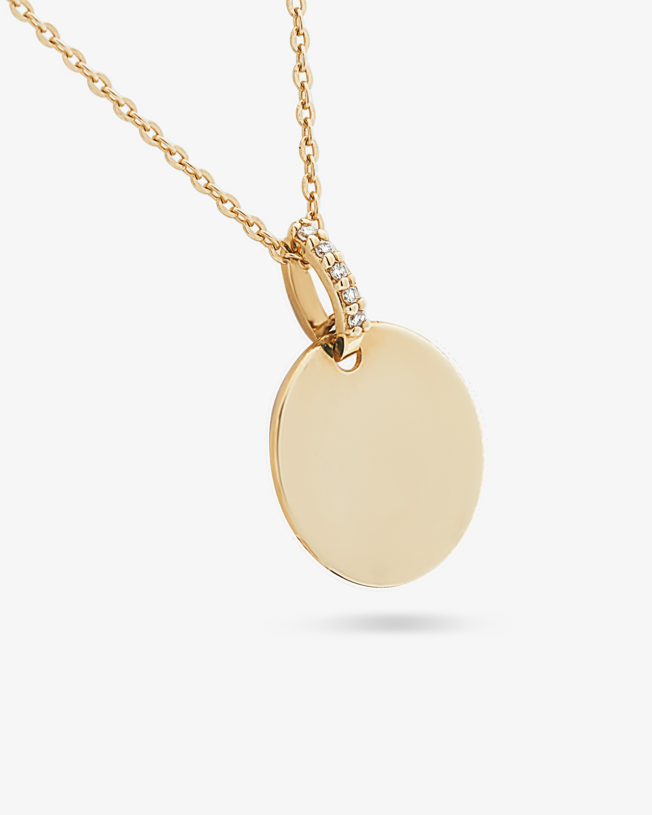 Diamond Bail Circle Pendant Necklace