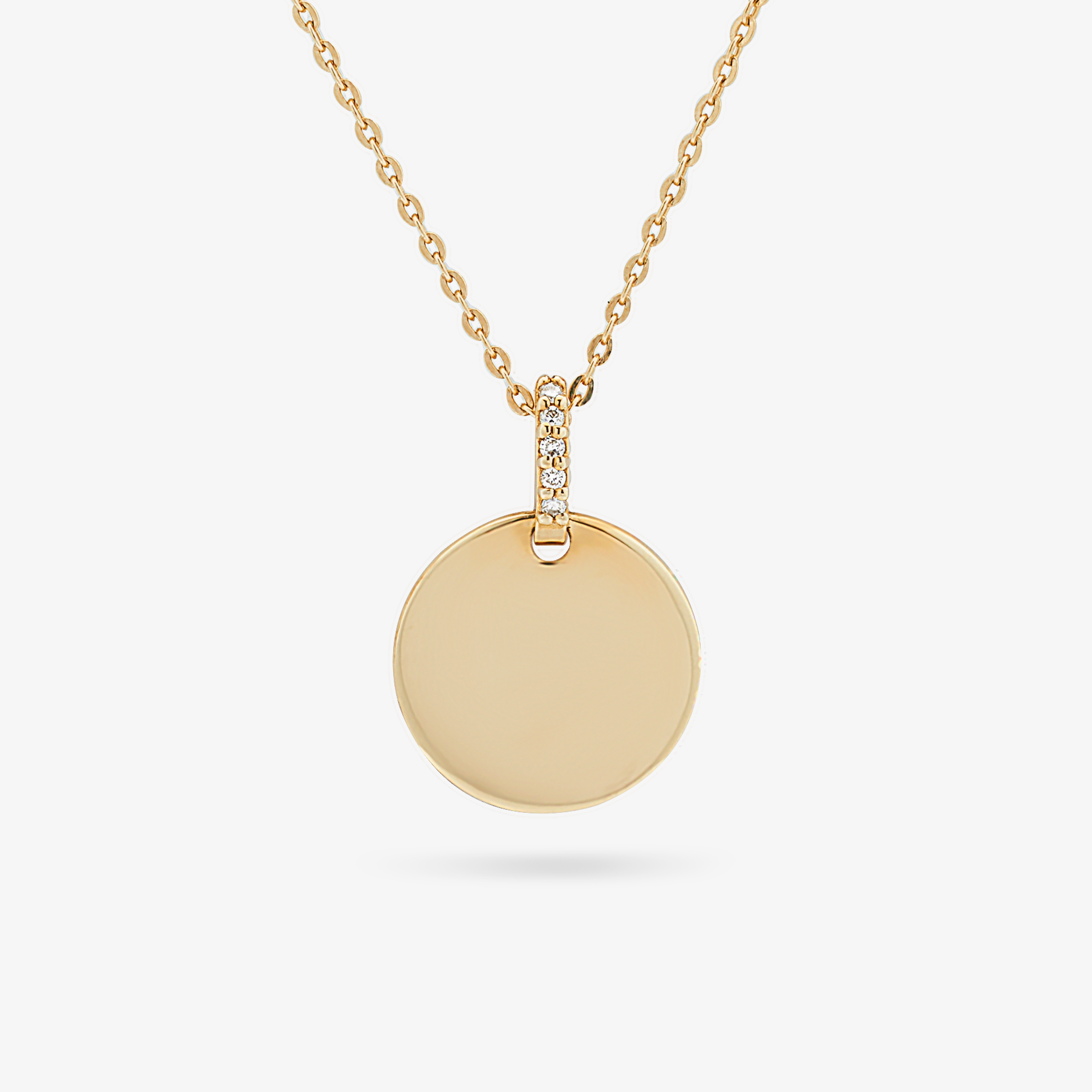 Diamond Bail Circle Pendant Necklace