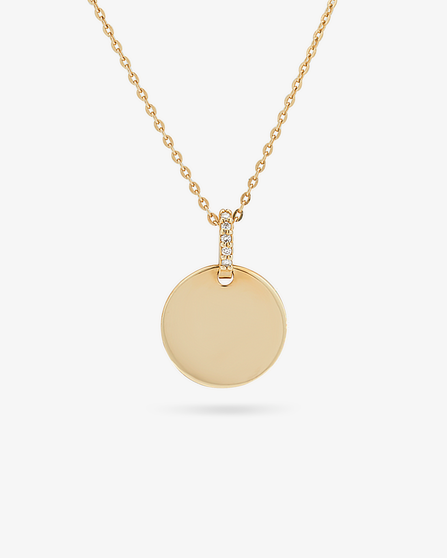 Diamond Bail Circle Pendant Necklace