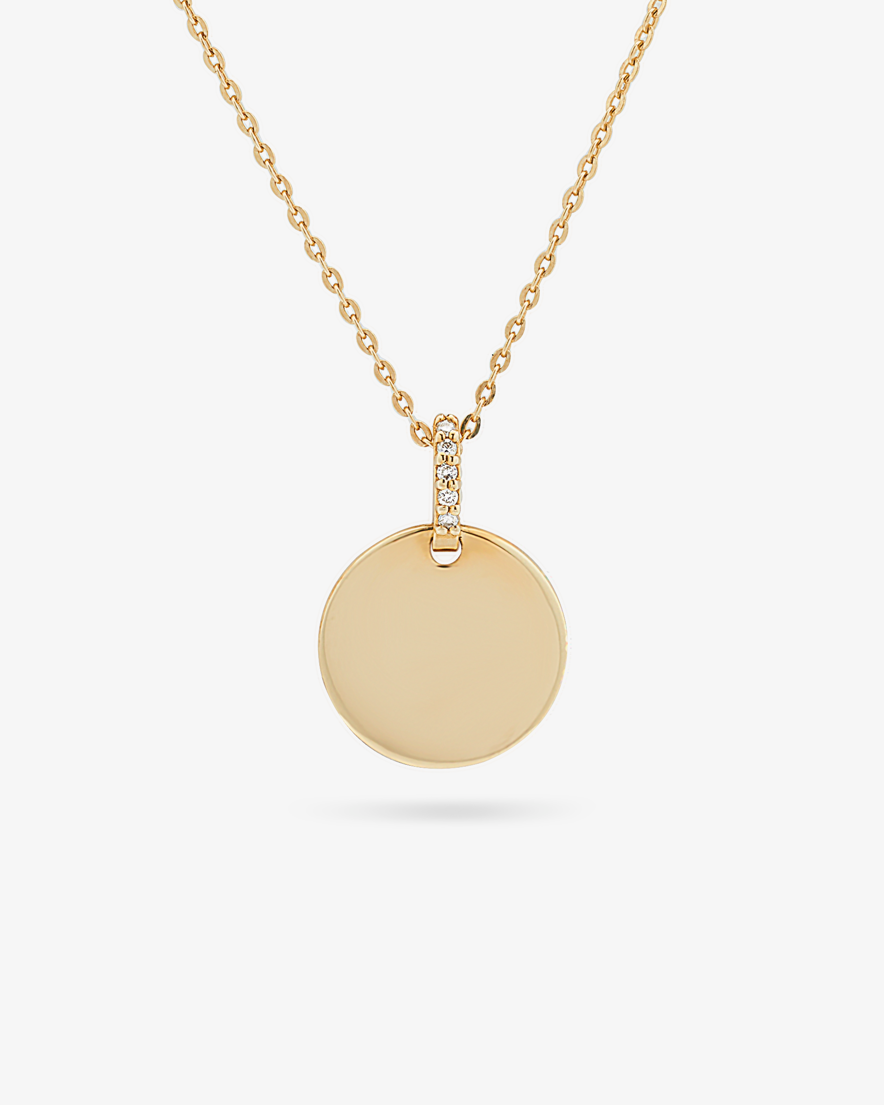 Diamond Bail Circle Pendant Necklace