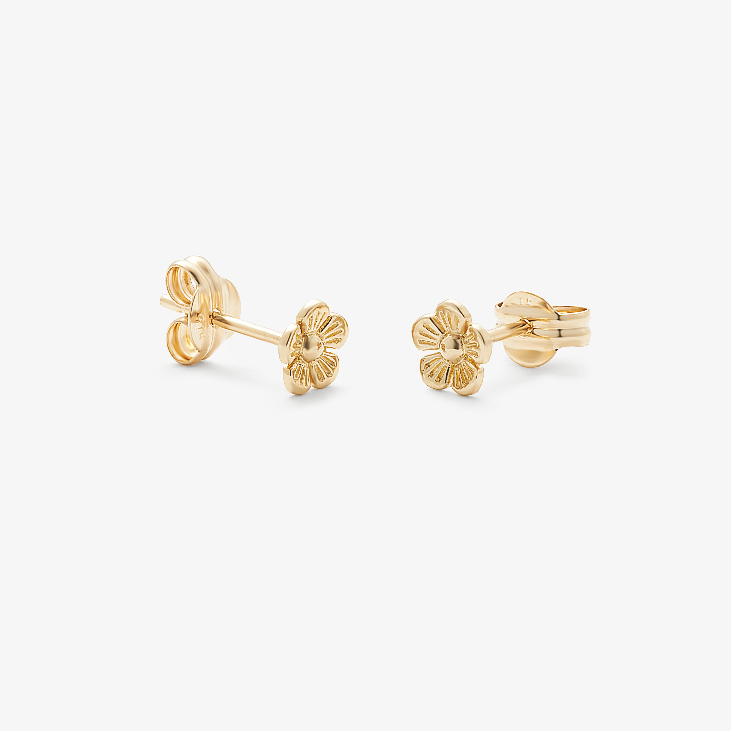 9k Yellow Gold Flower Stud Earrings