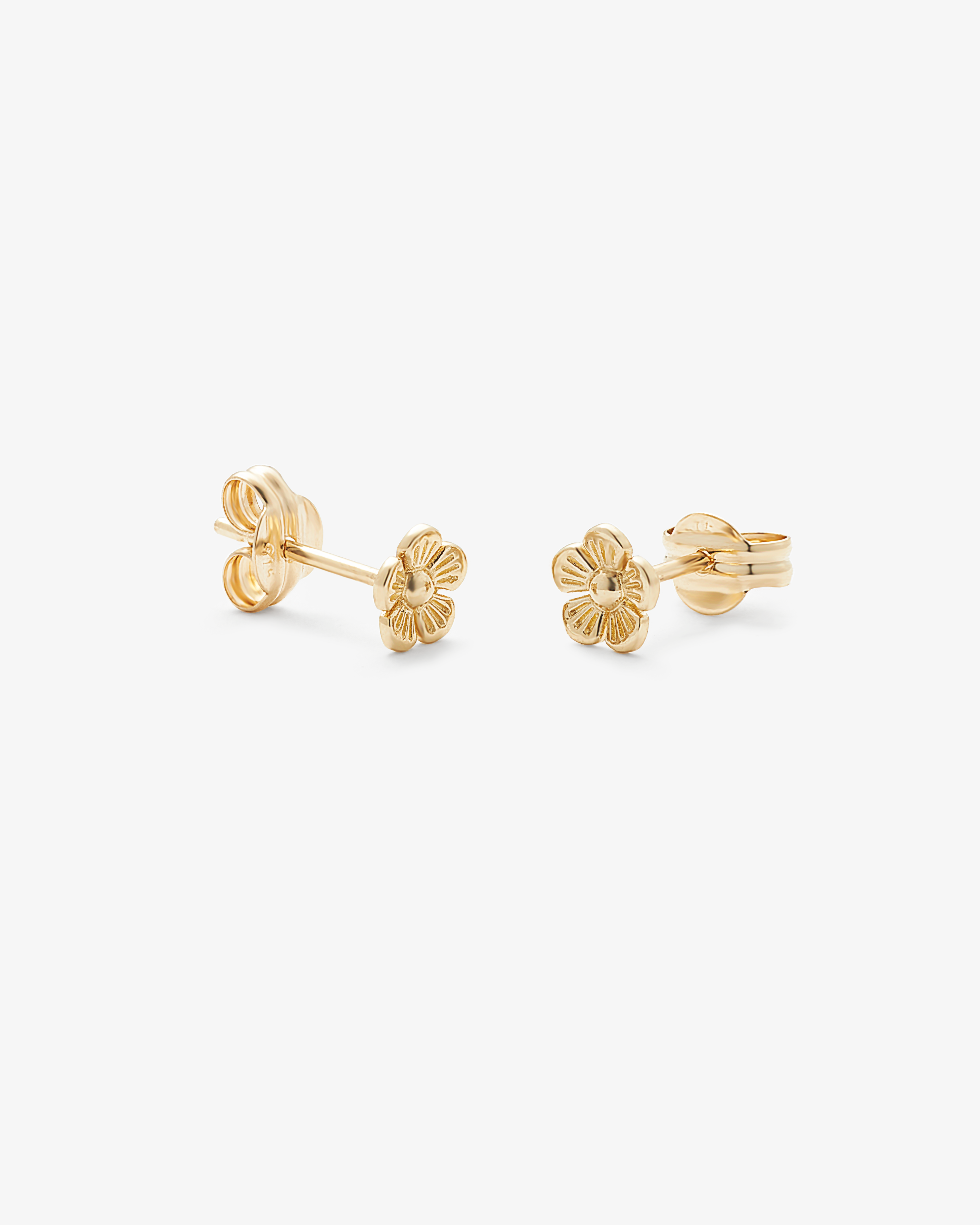 9k Yellow Gold Flower Stud Earrings