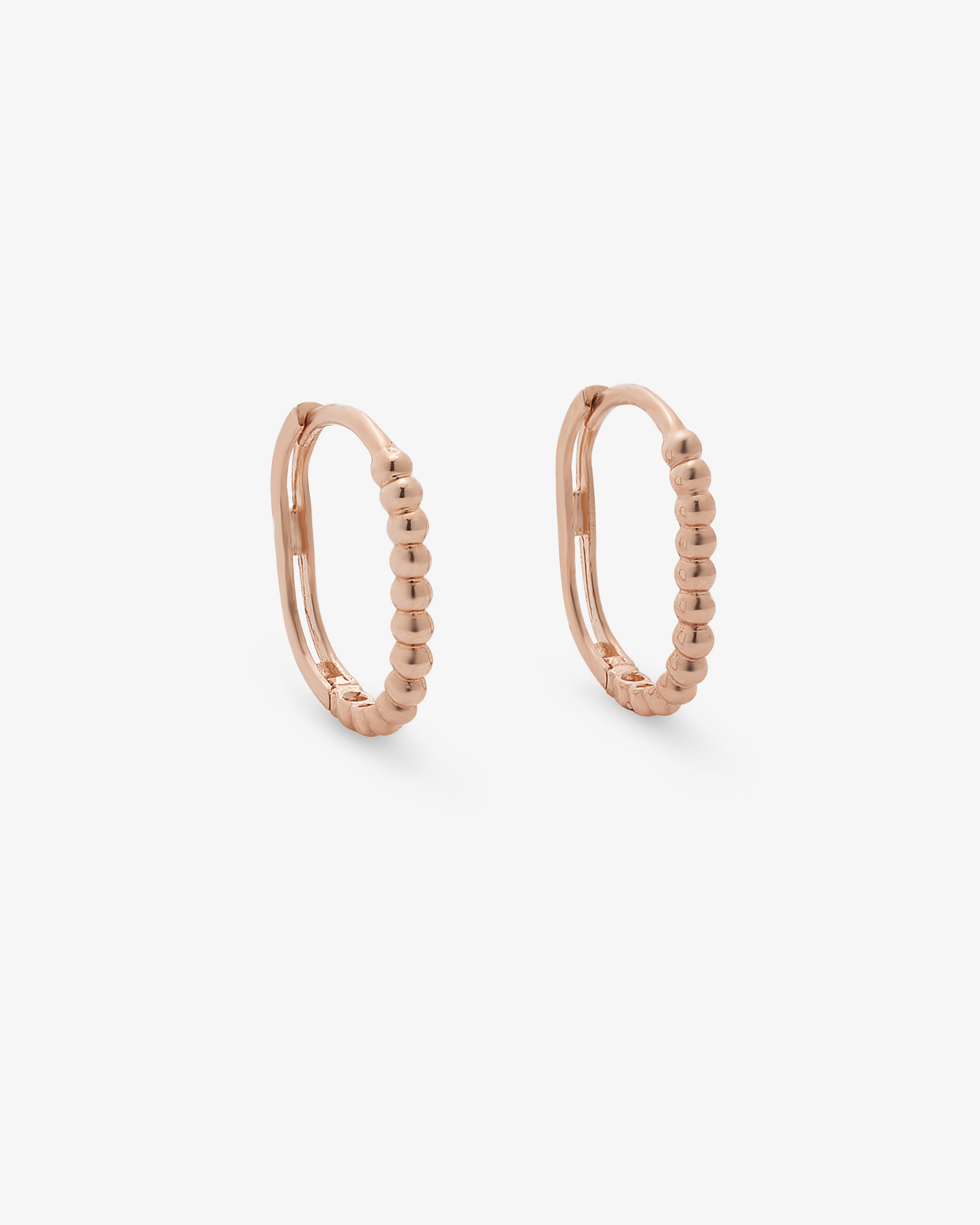 Rose Gold Beaded Huggie Earrings